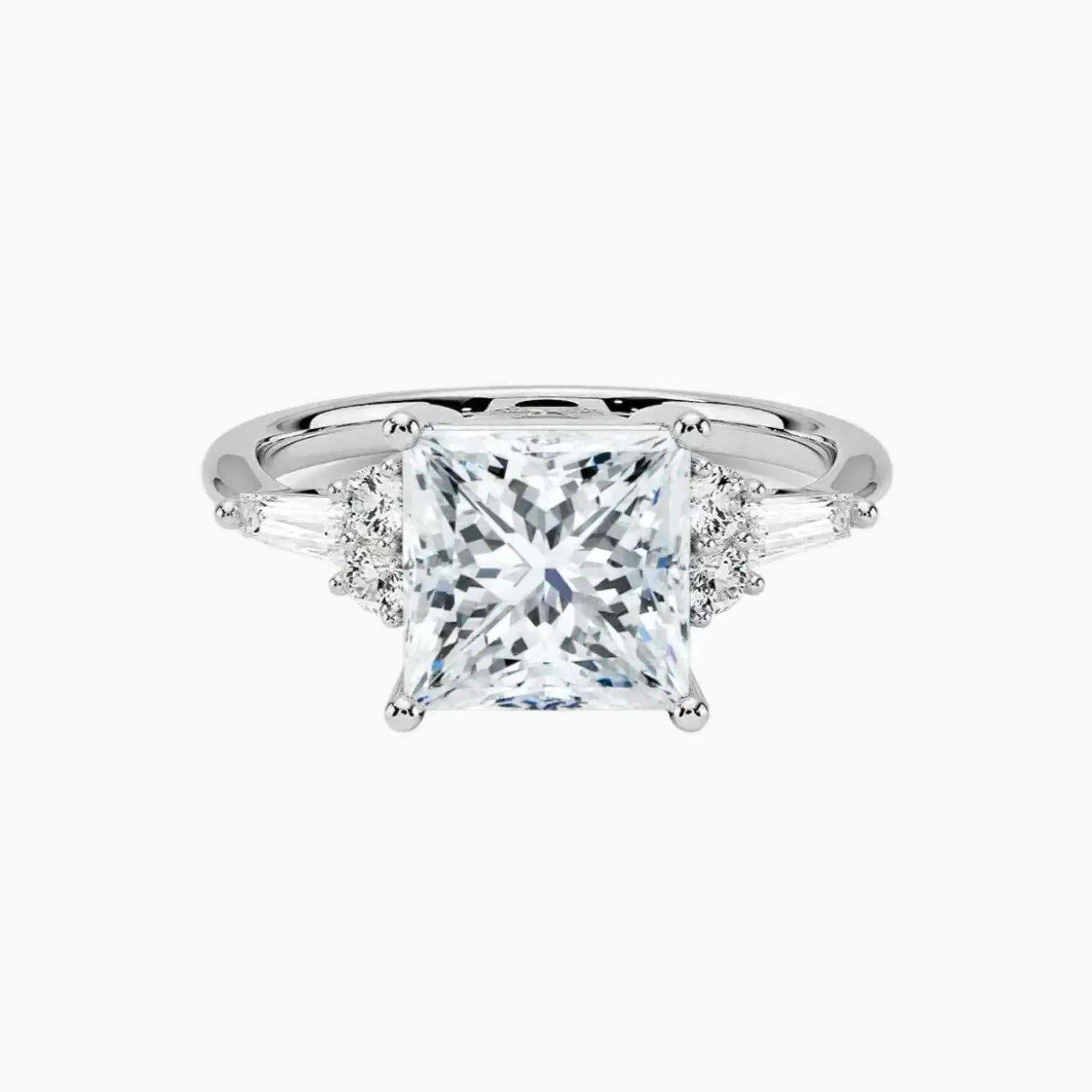 Jovana Princess Designer 1 Carat Lab Grown Diamond Engagement Ring in 14K White Gold