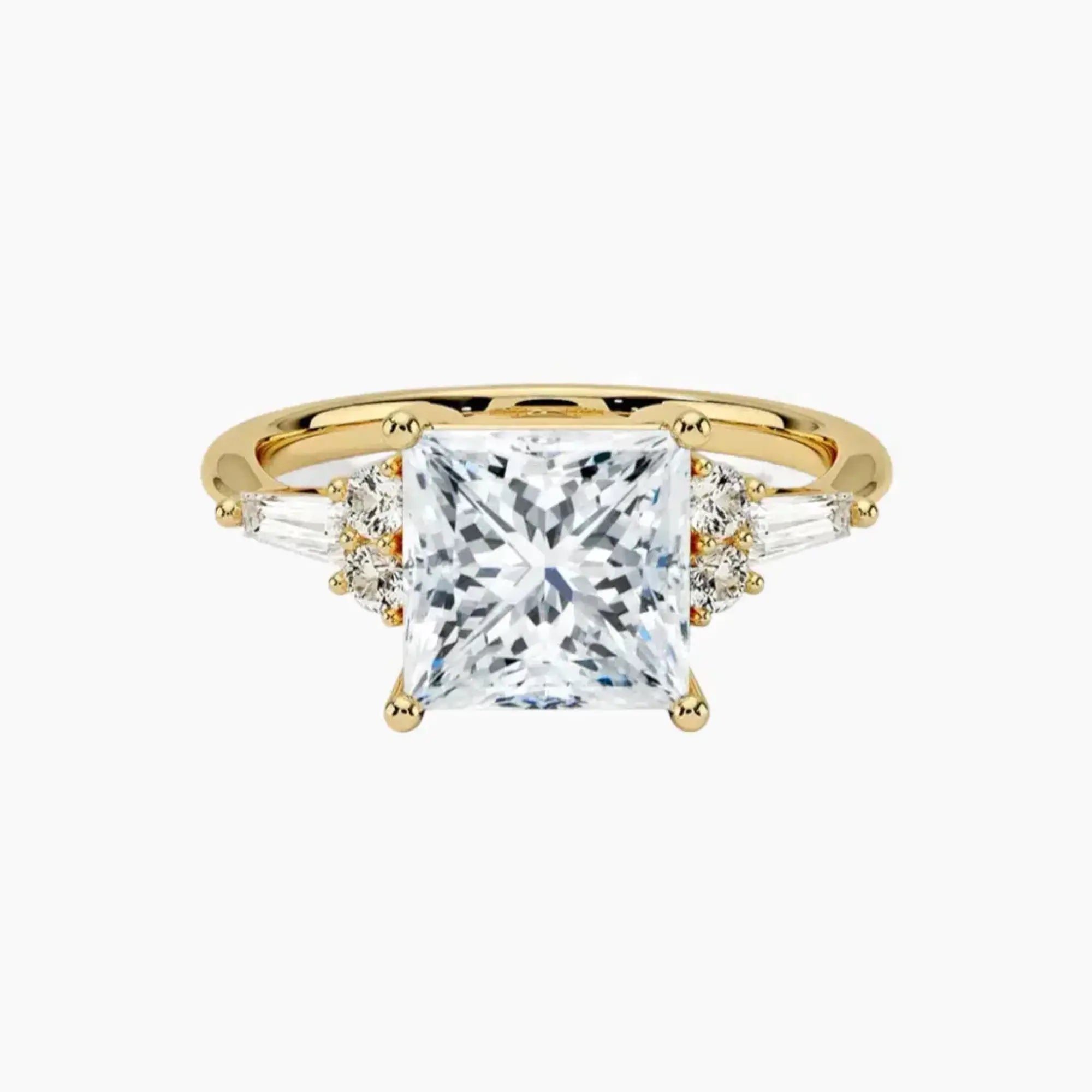 Jovana Princess Designer 2 Carat Lab Grown Diamond Engagement Ring in 18K White Gold