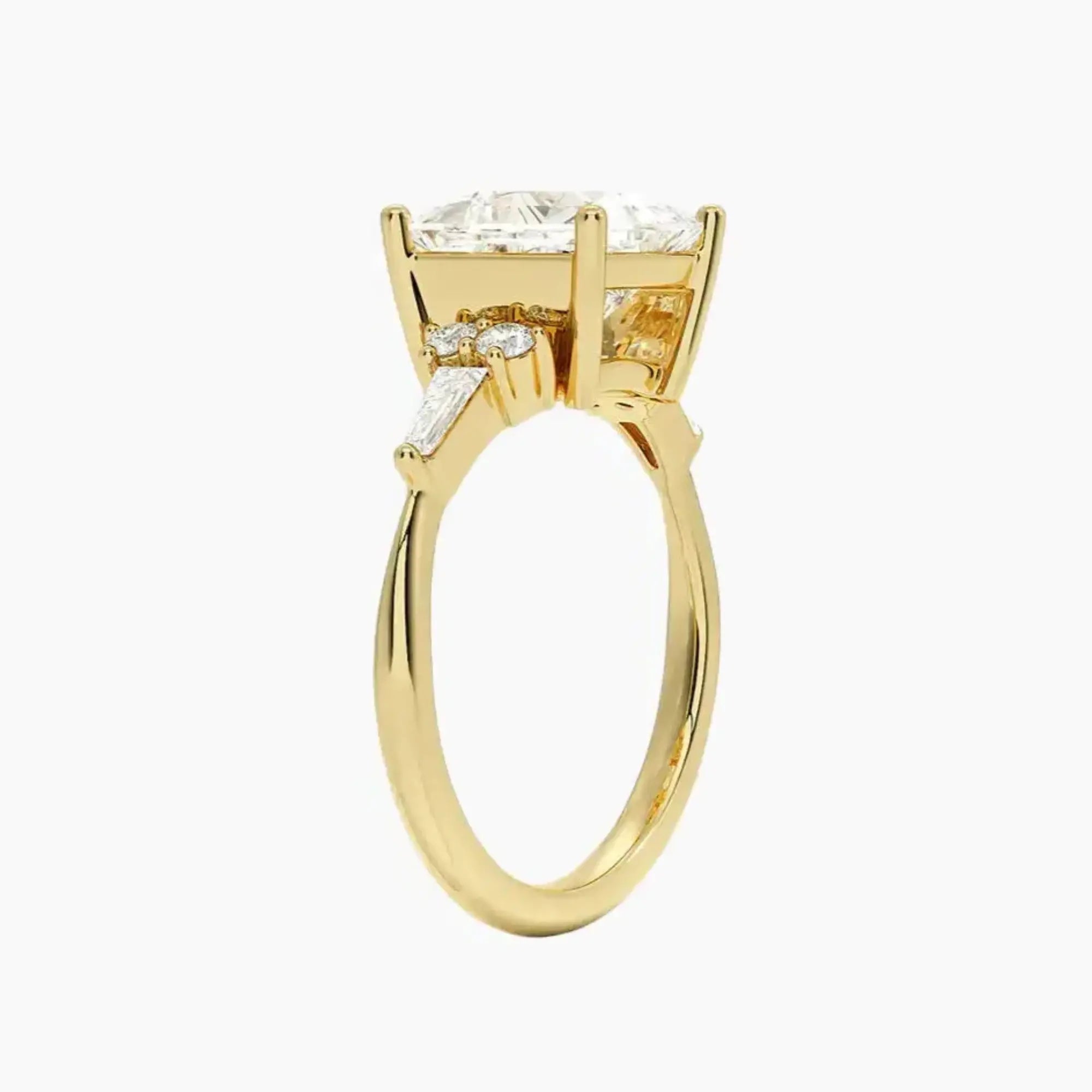 Jovana Princess Designer 3 Carat Lab Grown Diamond Engagement Ring in 14K Rose Gold