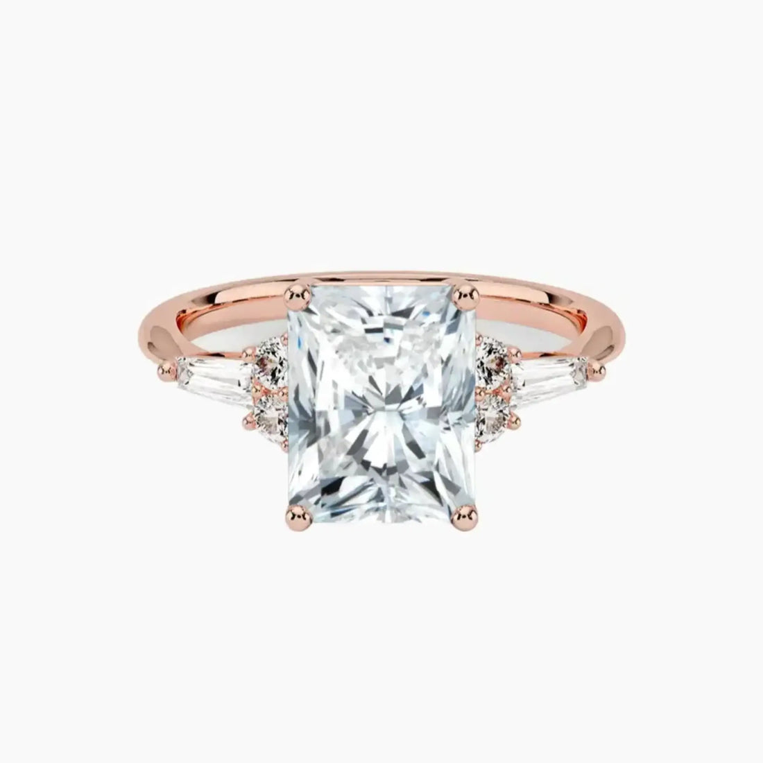 Jovana Radiant Designer 2.5 Carat Lab Grown Diamond Engagement Ring in 18K White Gold