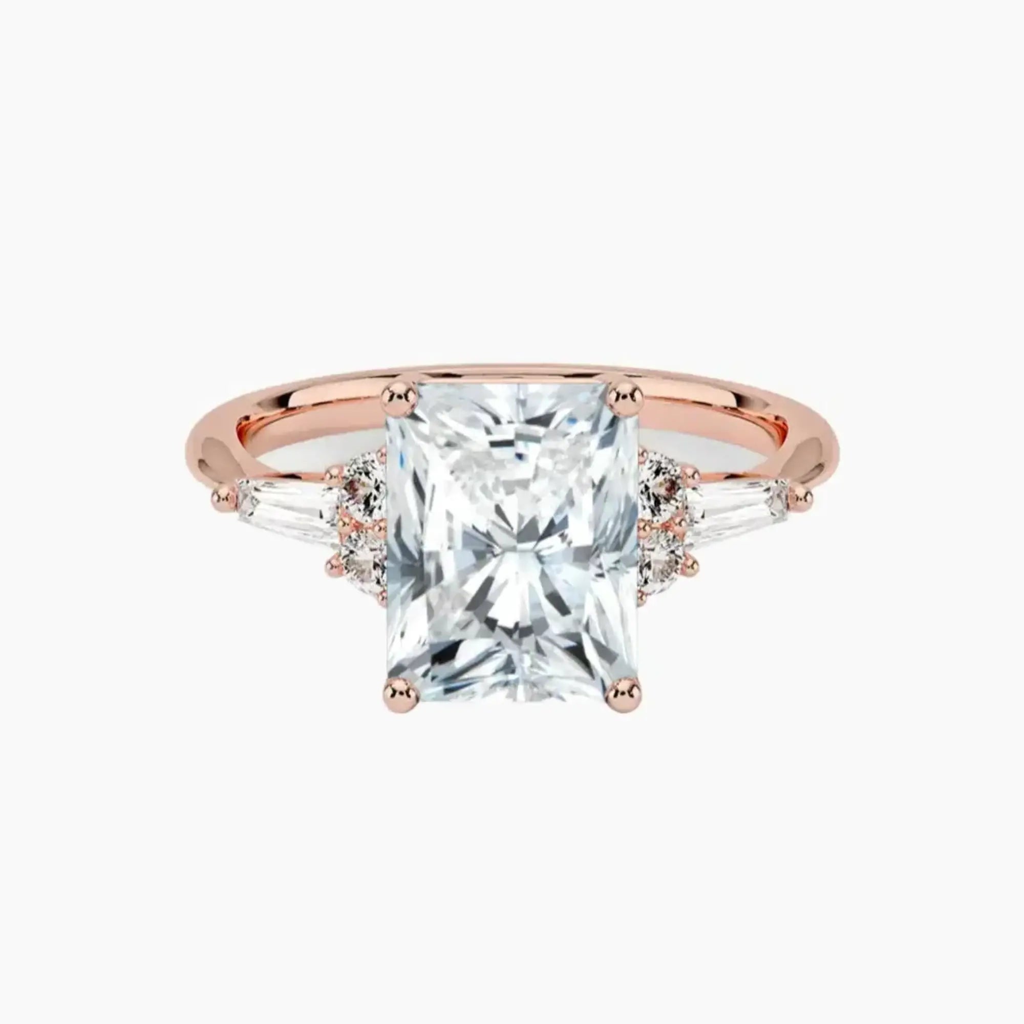 Jovana Radiant Designer Diamond Ring Setting in 18K Yellow Gold
