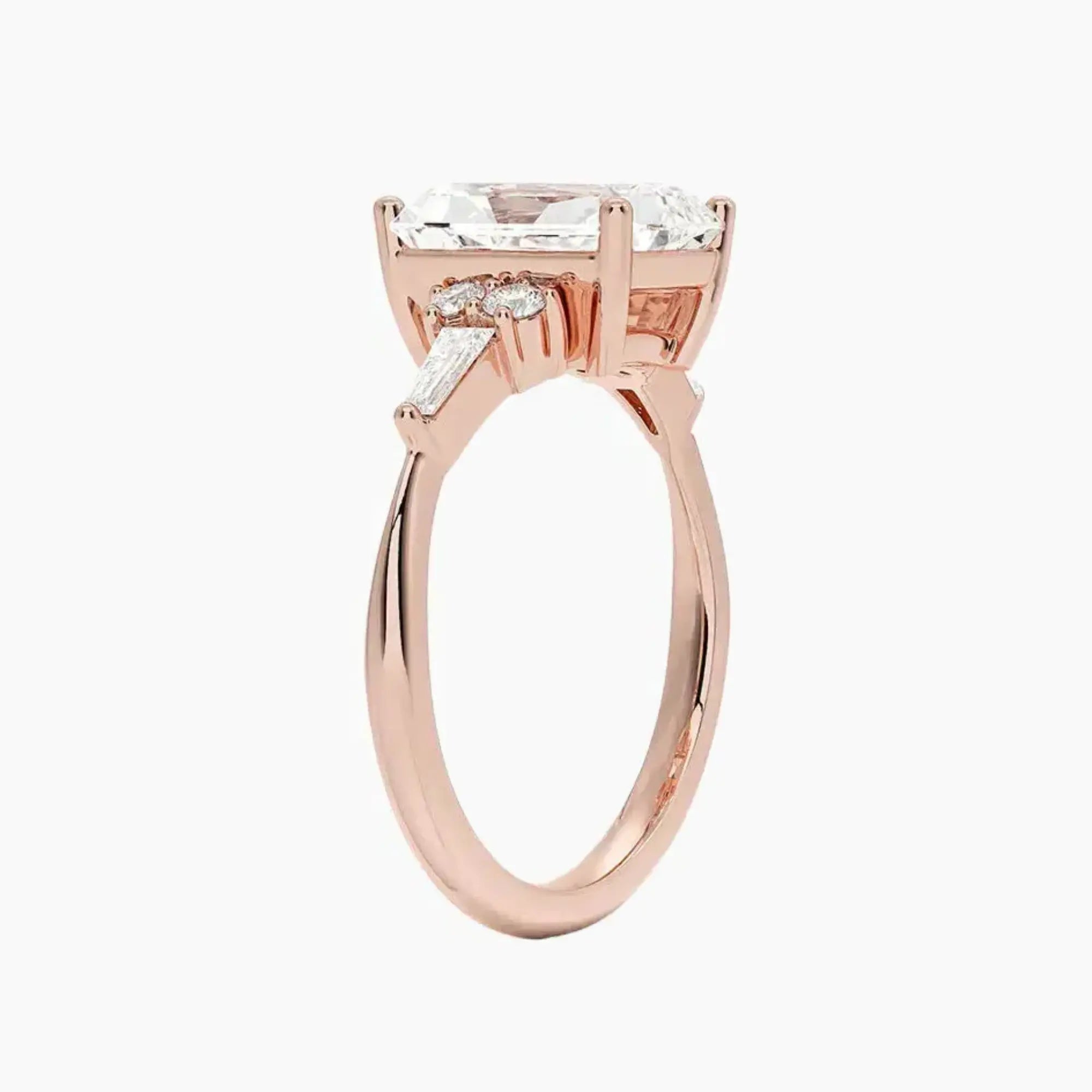Jovana Radiant Designer 2 Carat Lab Grown Diamond Engagement Ring in 18K Rose Gold