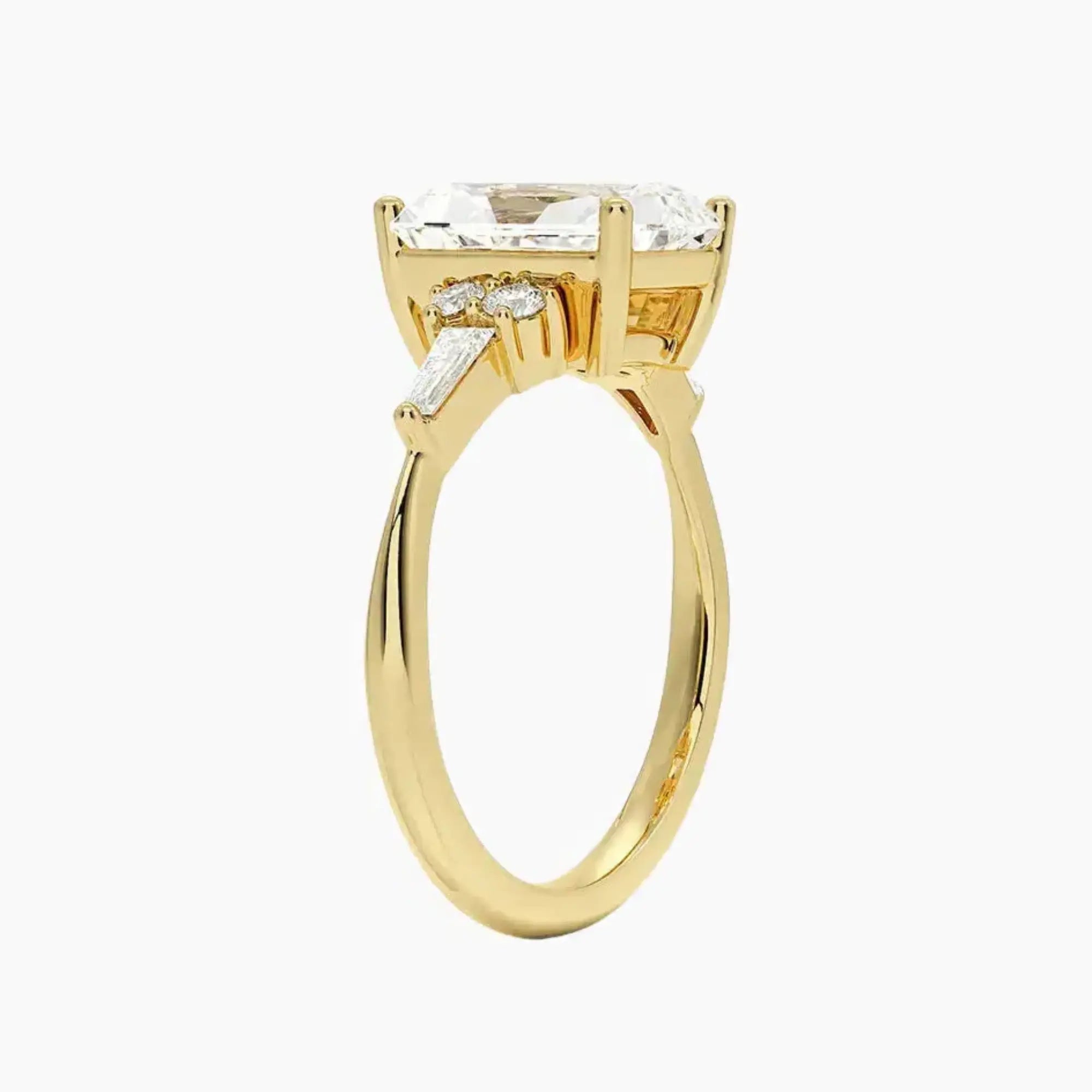 Jovana Radiant Designer Diamond Ring Setting in 14K Yellow Gold