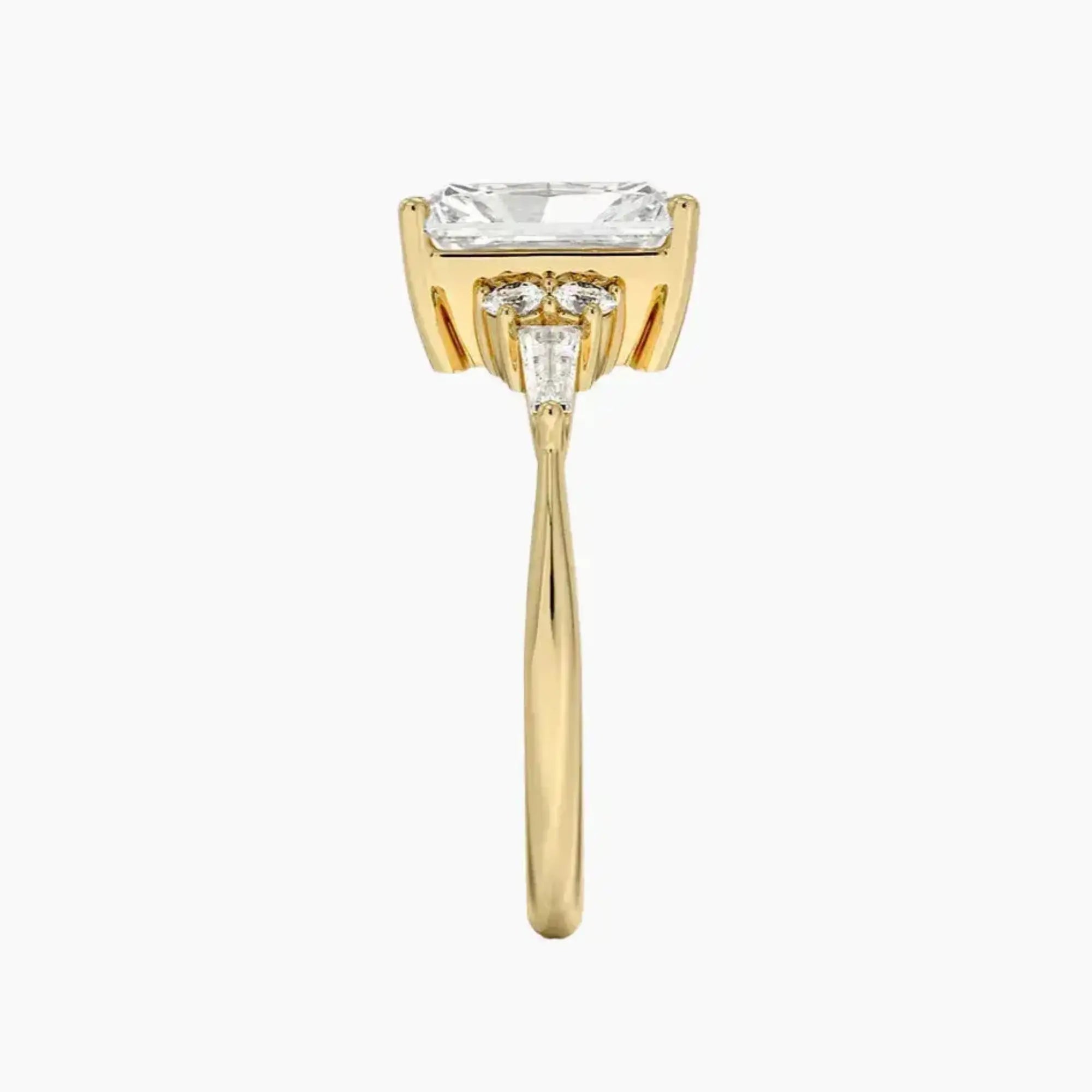 Jovana Radiant Designer 1.5 Carat Lab Grown Diamond Engagement Ring in 14K Rose Gold