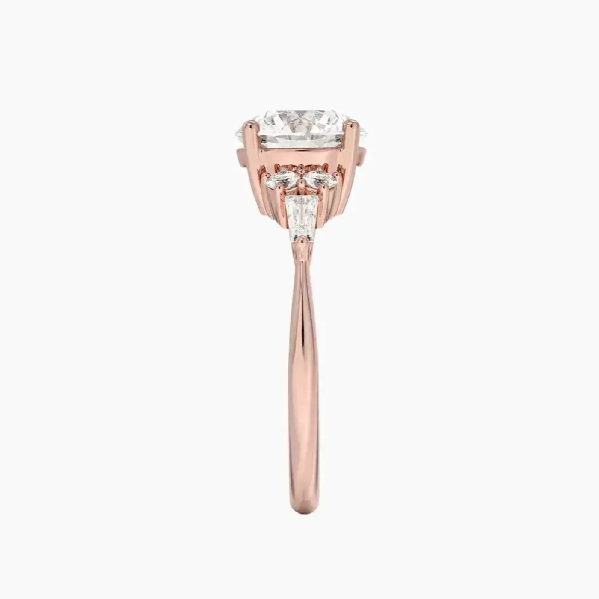 Jovana Round Designer 1.5 Carat Lab Grown Diamond Engagement Ring in 14K Rose Gold