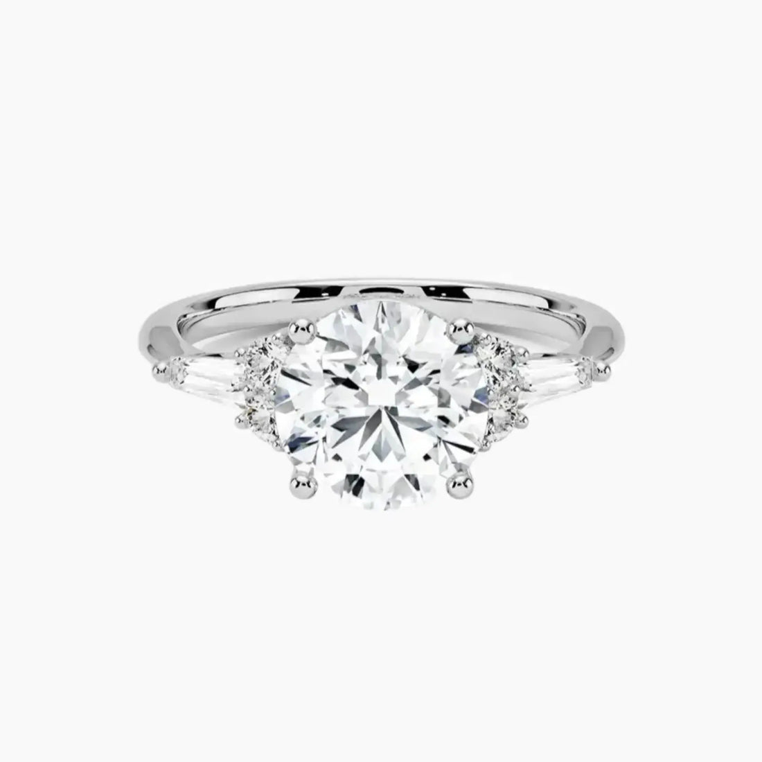 Jovana Round Designer 1.5 Carat Lab Grown Diamond Engagement Ring in 14K Rose Gold