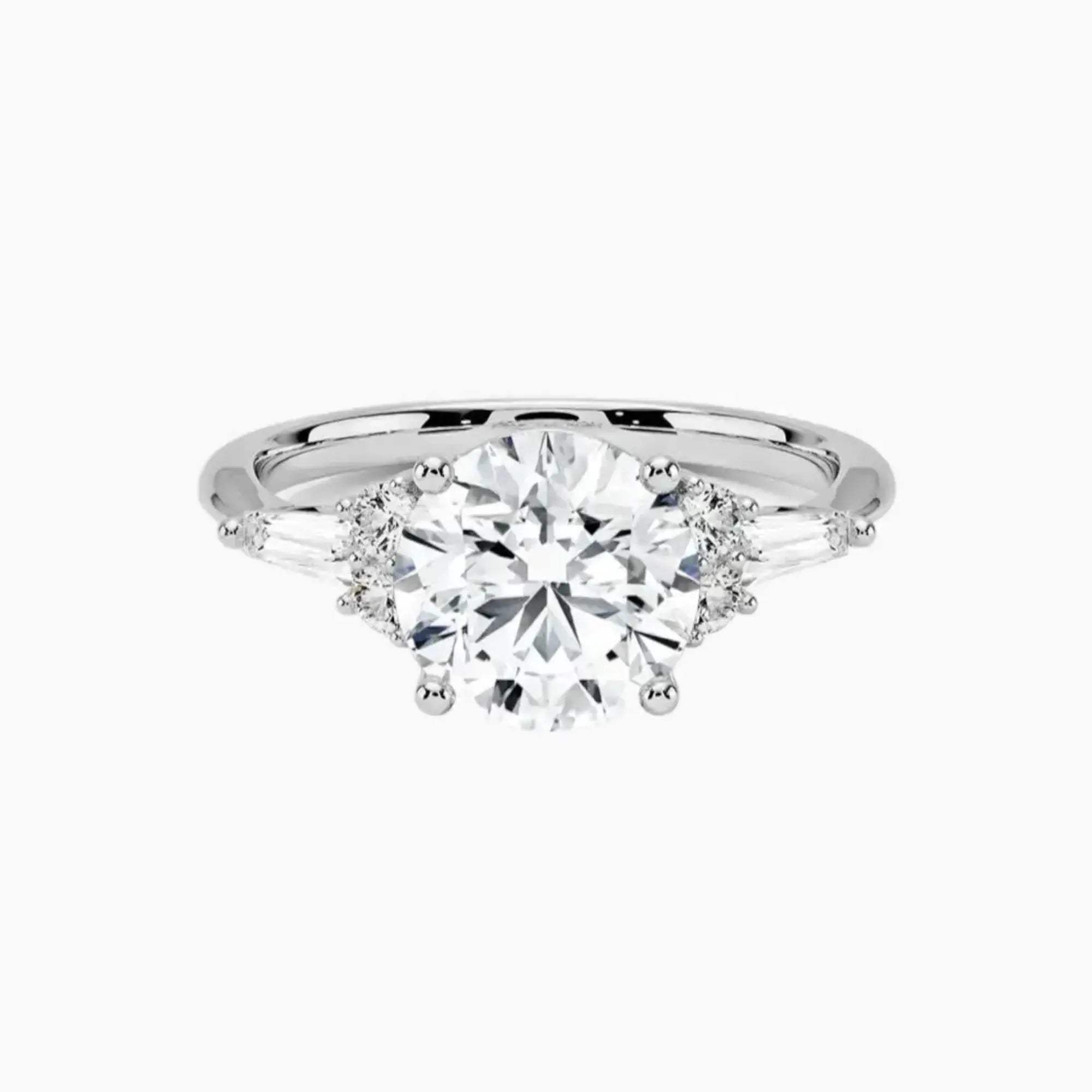 Jovana Round Designer 2.5 Carat Lab Grown Diamond Engagement Ring in 18K Rose Gold
