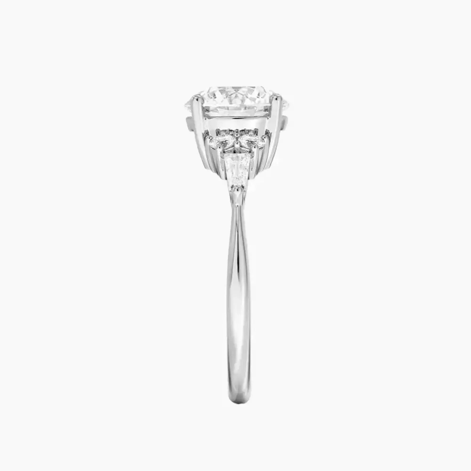Jovana Round Designer 2.5 Carat Lab Grown Diamond Engagement Ring in 14K White Gold