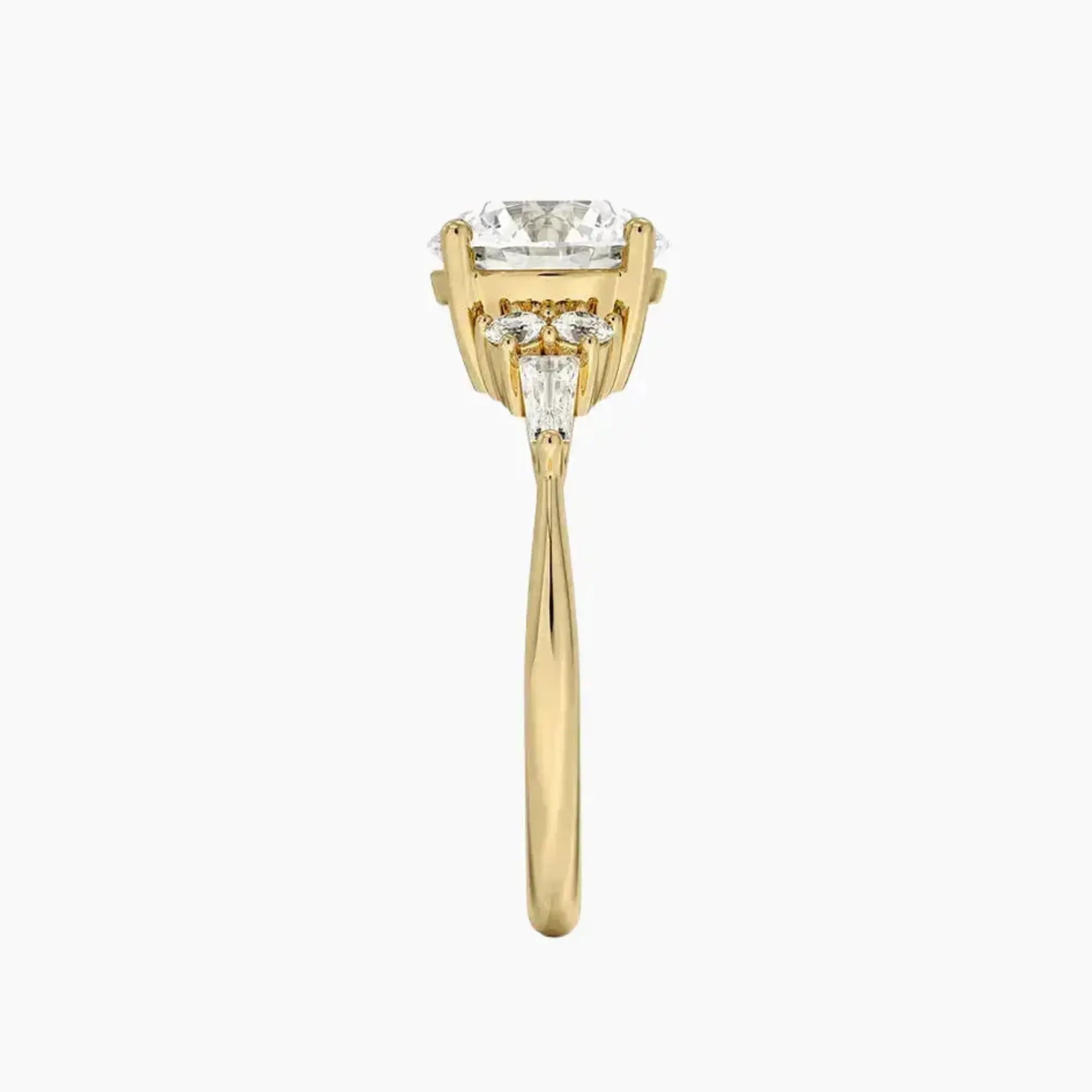 Jovana Round Designer 2.5 Carat Lab Grown Diamond Engagement Ring in 14K White Gold
