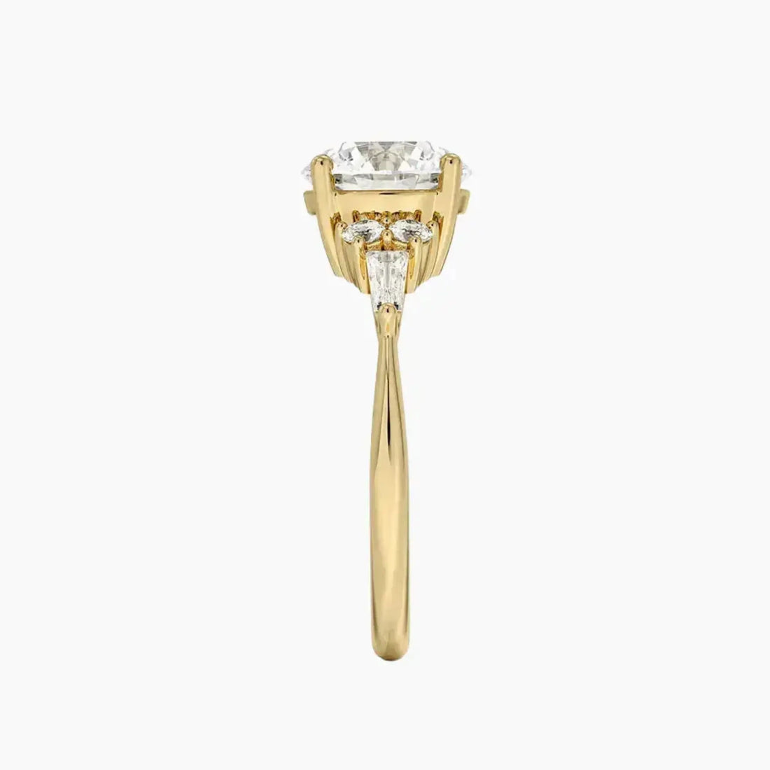 Jovana Round Designer 2.5 Carat Lab Grown Diamond Engagement Ring in 14K White Gold