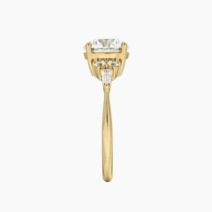 Jovana Round Designer 3 Carat Lab Grown Diamond Engagement Ring in 14K Rose Gold