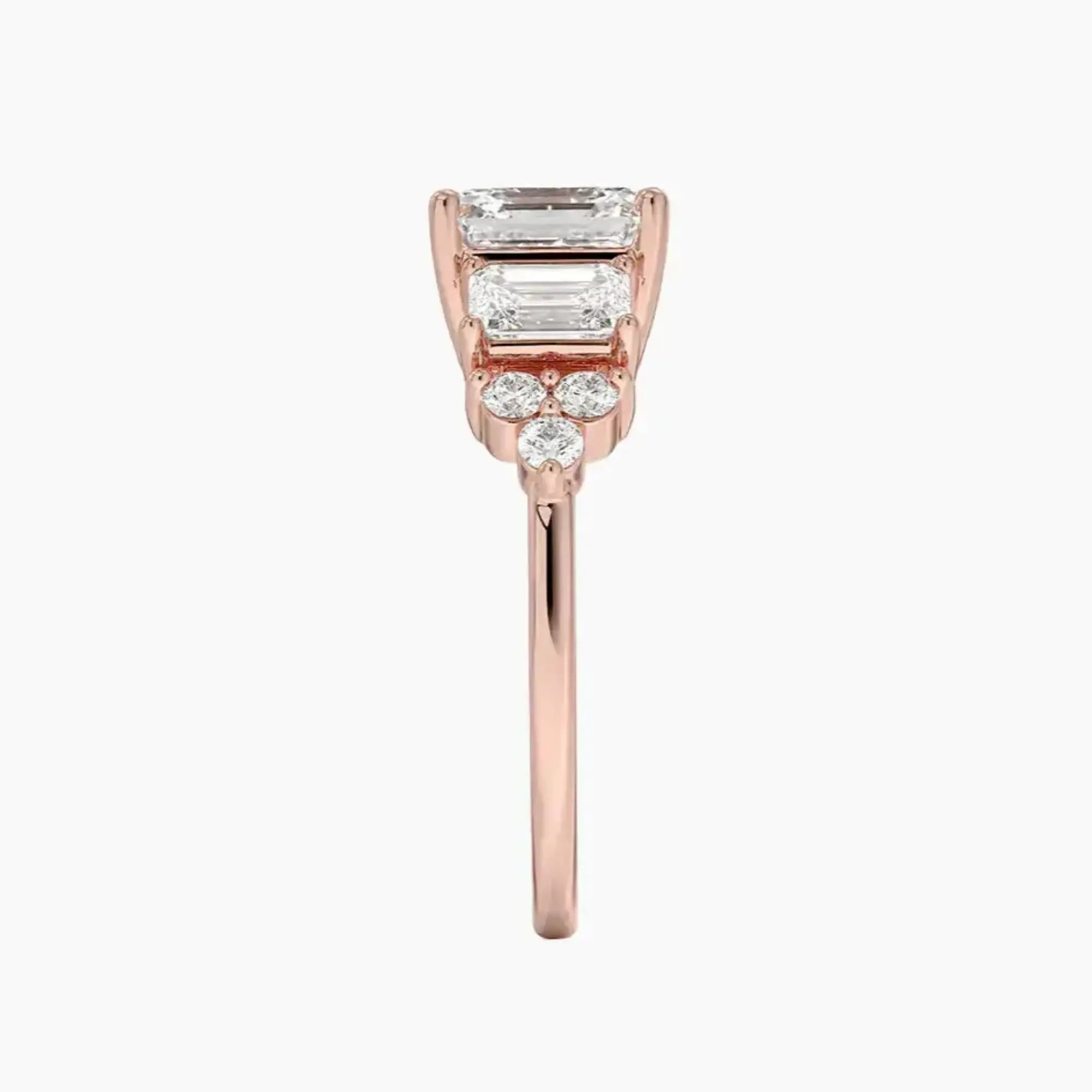Kaiya Asscher Designer 2.5 Carat Lab Grown Diamond Engagement Ring in 18K White Gold