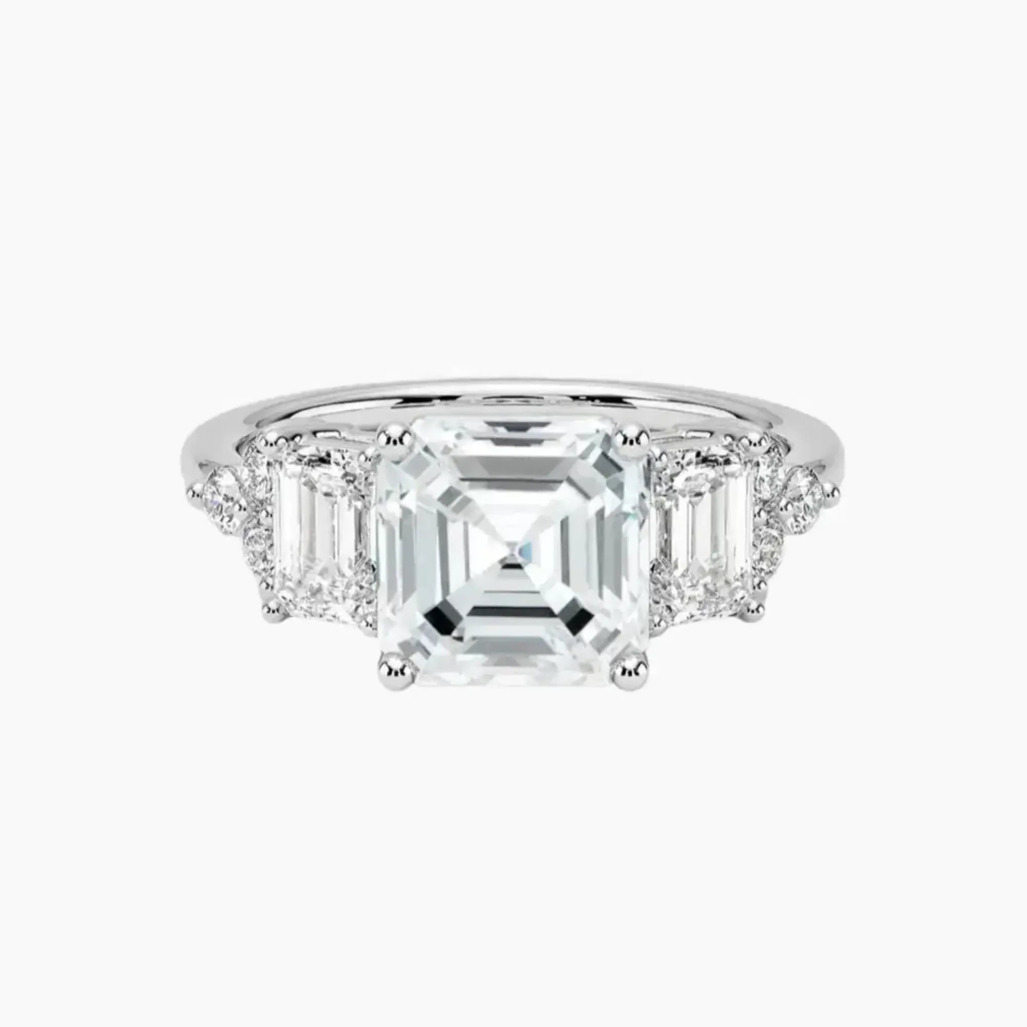 Kaiya Asscher Designer Diamond Ring Setting in 18K Rose Gold
