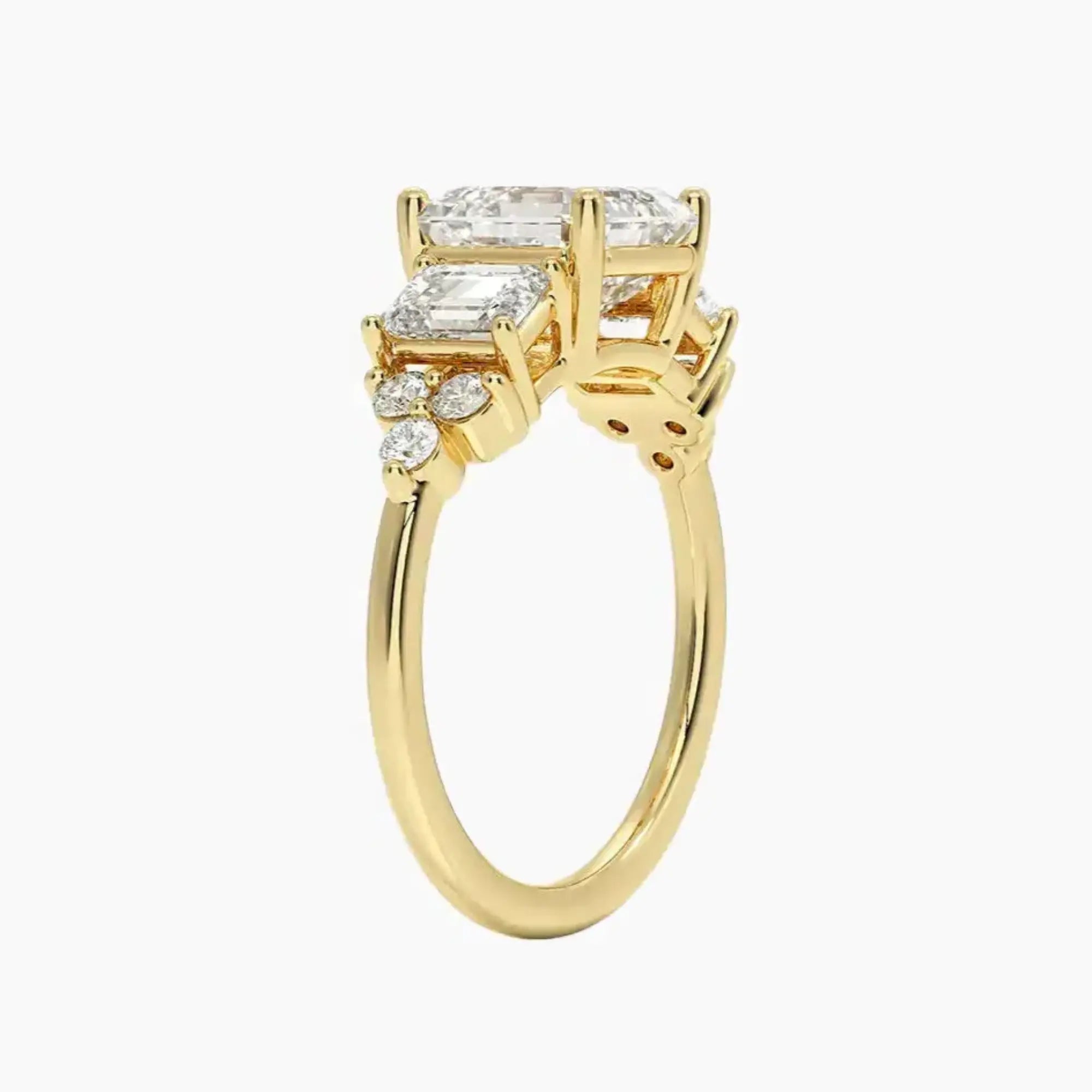 Kaiya Asscher Designer Diamond Ring Setting in 18K Rose Gold