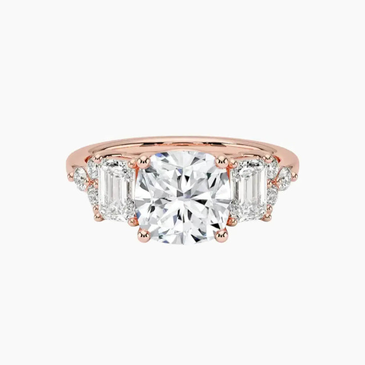 Kaiya Cushion Designer 2 Carat Lab Grown Diamond Engagement Ring in 18K Rose Gold