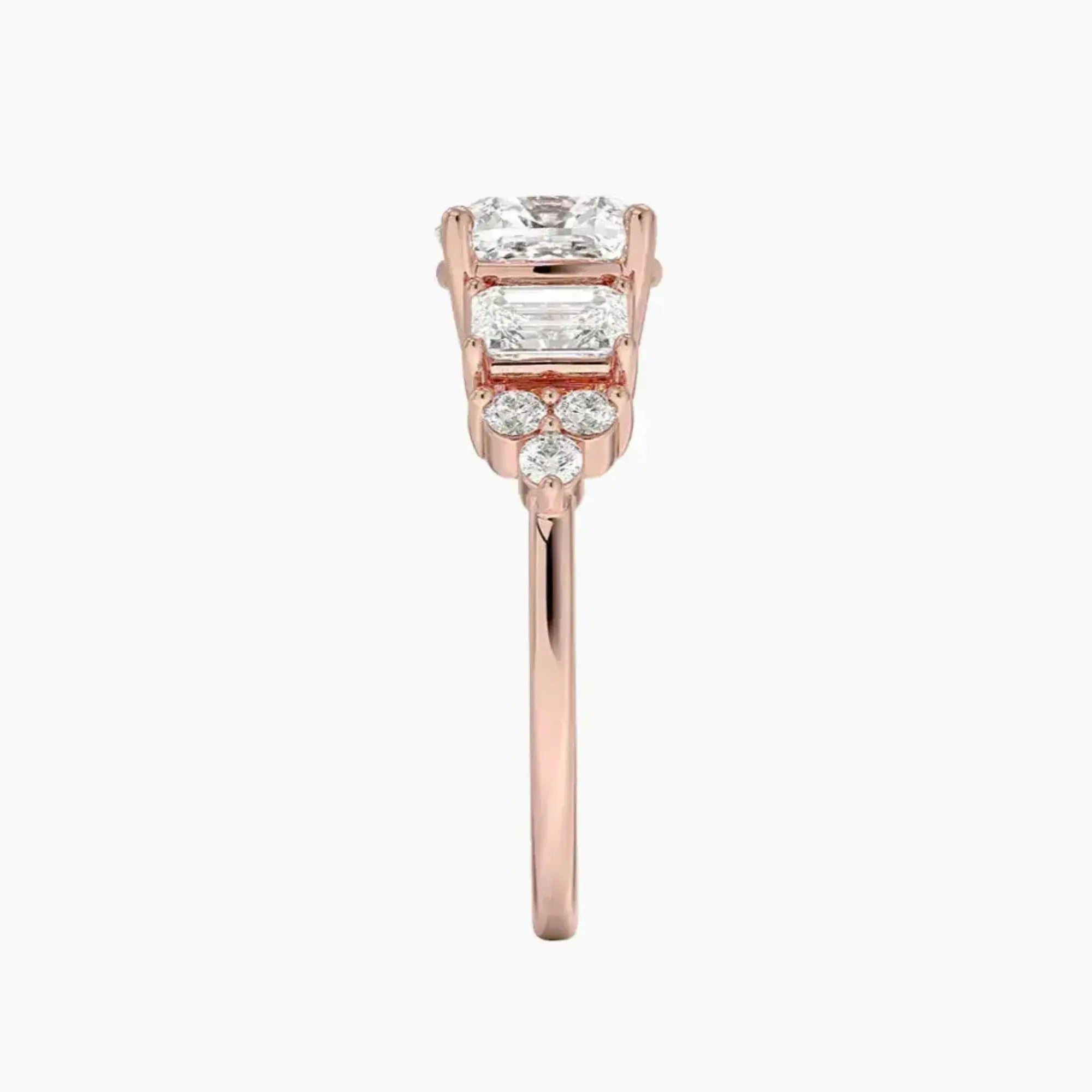 Kaiya Cushion Designer 2.5 Carat Lab Grown Diamond Engagement Ring in 14K Rose Gold