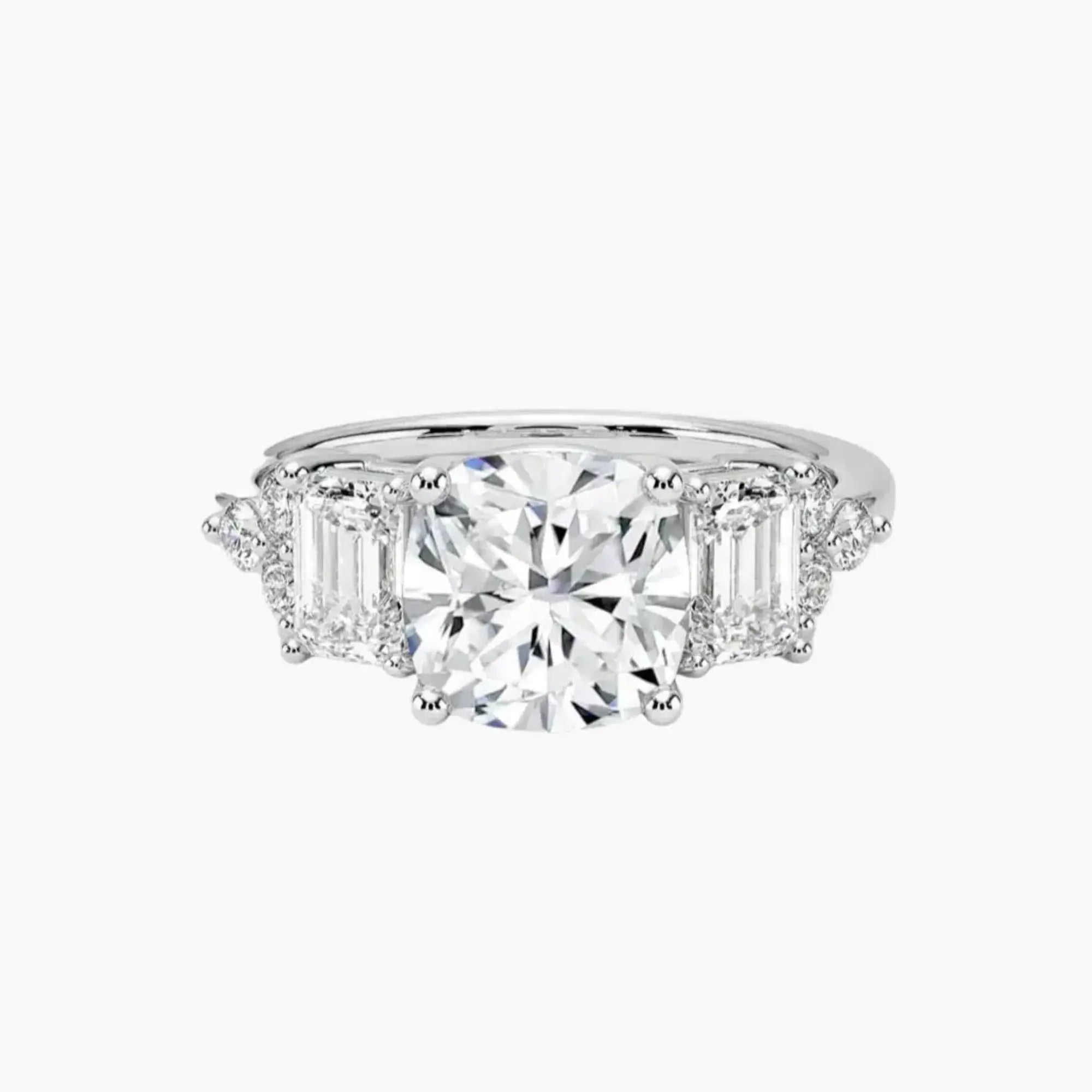 Kaiya Cushion Designer 1 Carat Lab Grown Diamond Engagement Ring in 18K Yellow Gold