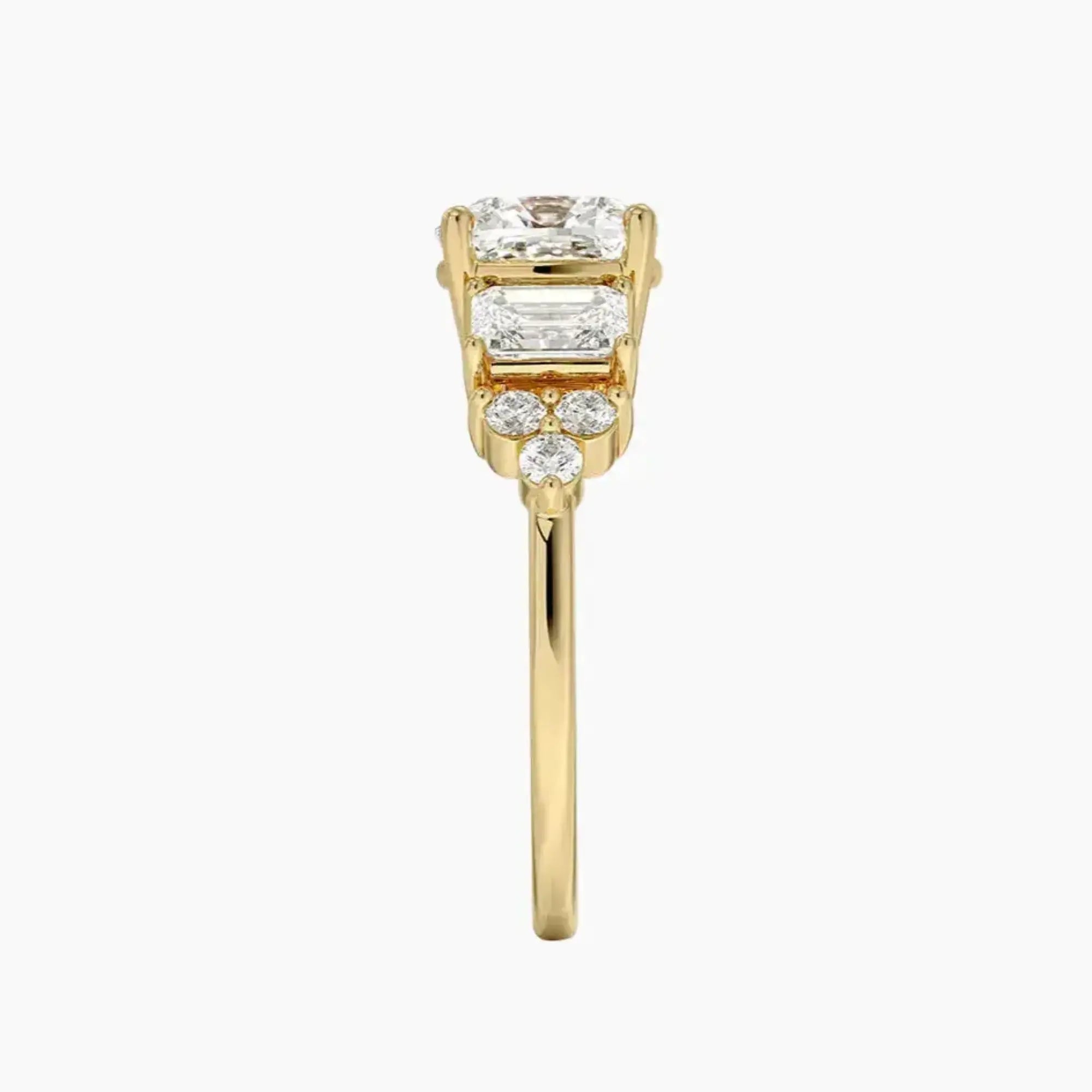Kaiya Cushion Designer Diamond Ring Setting in 14K Rose Gold