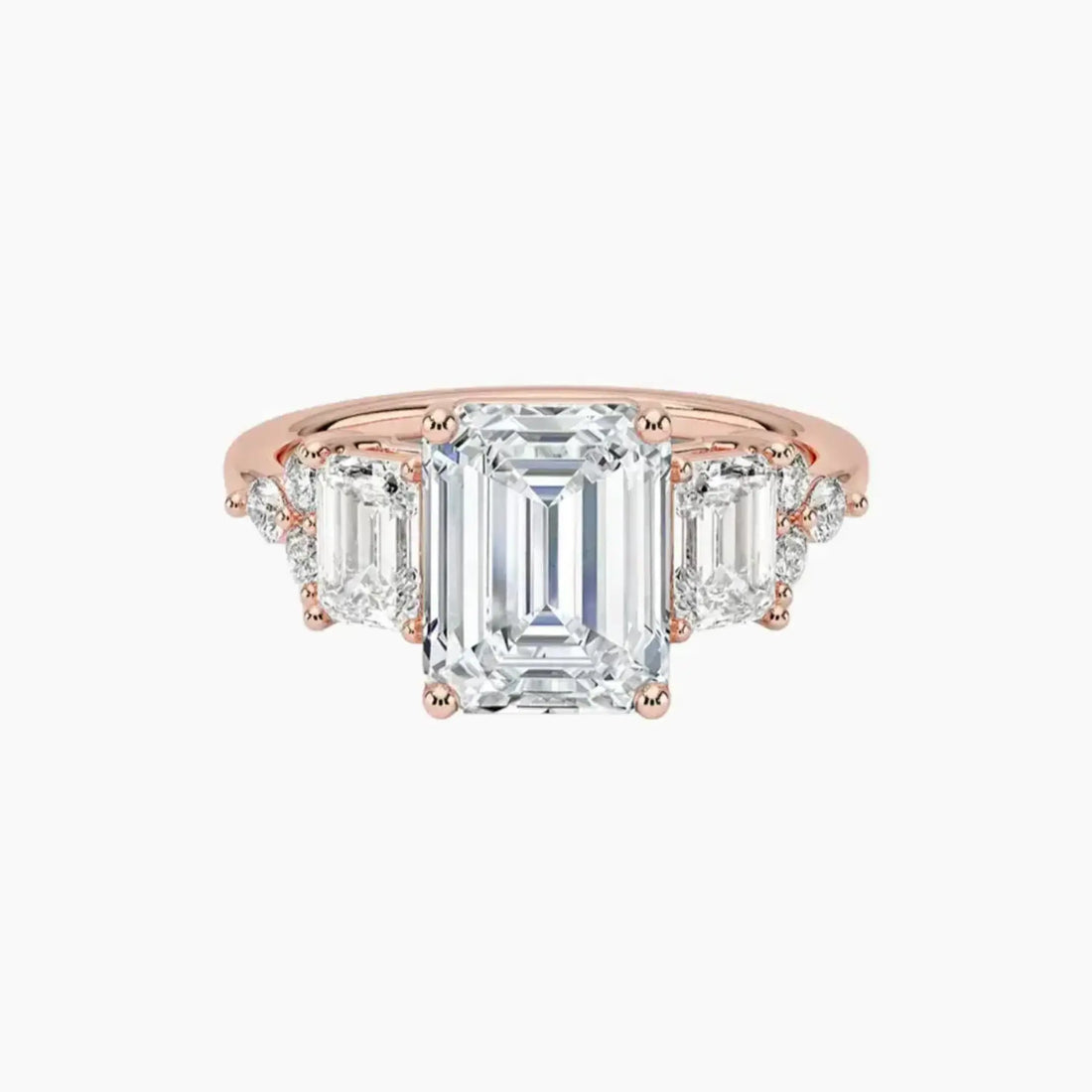 Kaiya Emerald Designer 1.5 Carat Lab Grown Diamond Engagement Ring in 18K White Gold