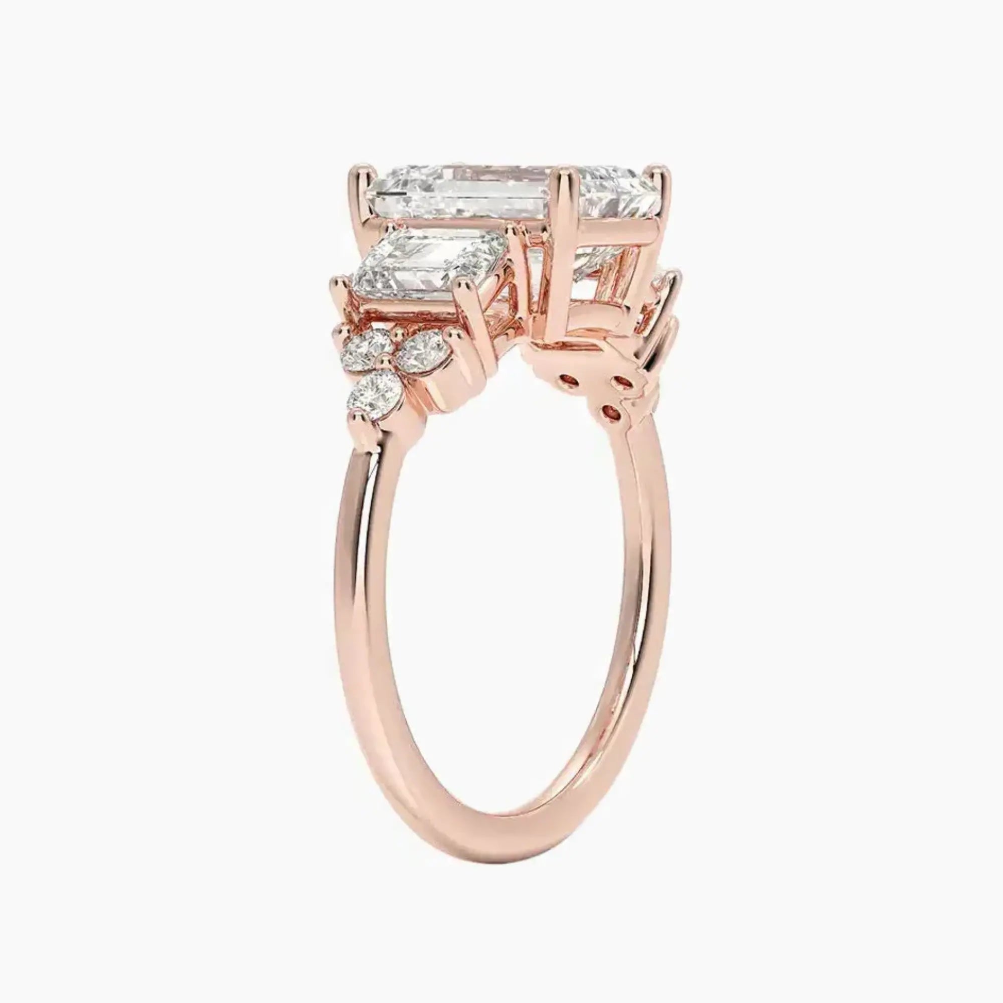 Kaiya Emerald Designer 1.5 Carat Lab Grown Diamond Engagement Ring in 14K Yellow Gold