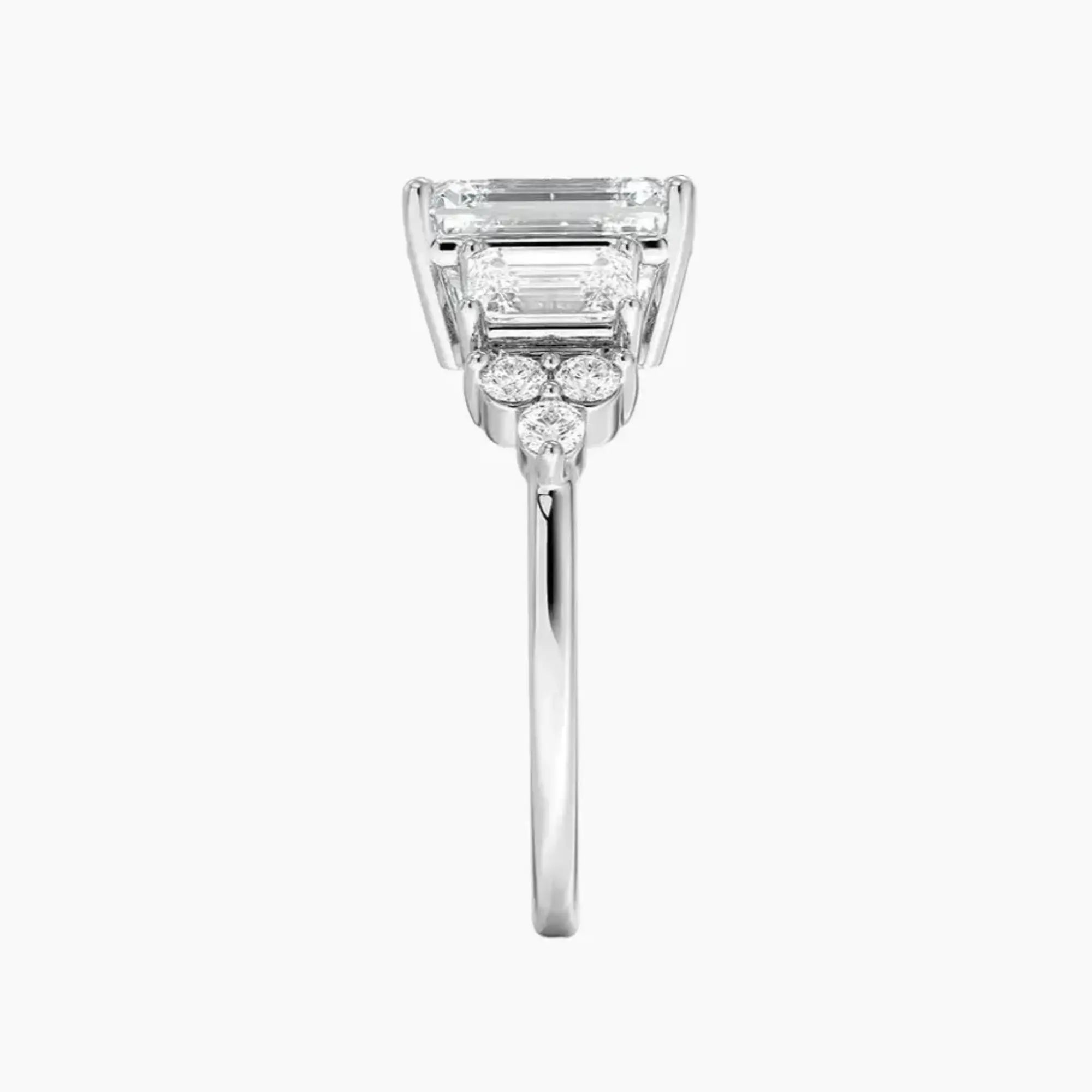 Kaiya Emerald Designer Diamond Ring Setting in 18K White Gold