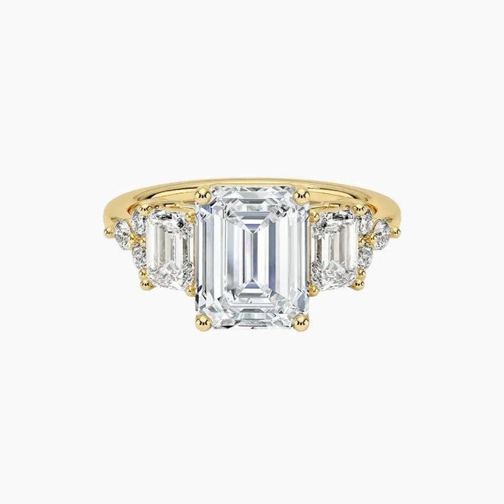 Kaiya Emerald Designer 1.5 Carat Lab Grown Diamond Engagement Ring in 14K Yellow Gold