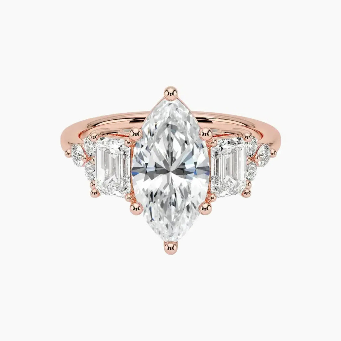 Kaiya Marquise Designer Diamond Ring Setting in 18K Yellow Gold