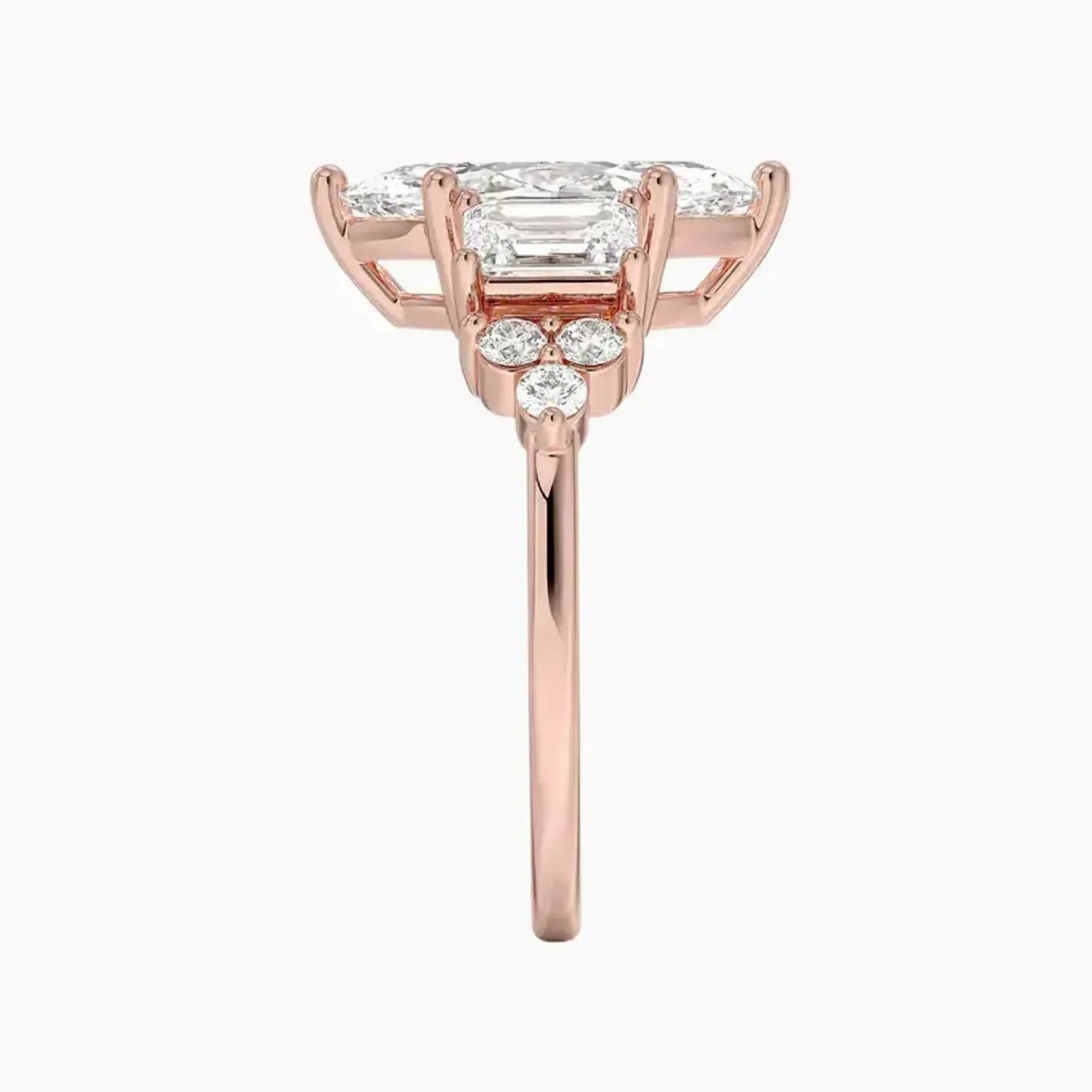 Kaiya Marquise Designer 2.5 Carat Lab Grown Diamond Engagement Ring in 18K Rose Gold