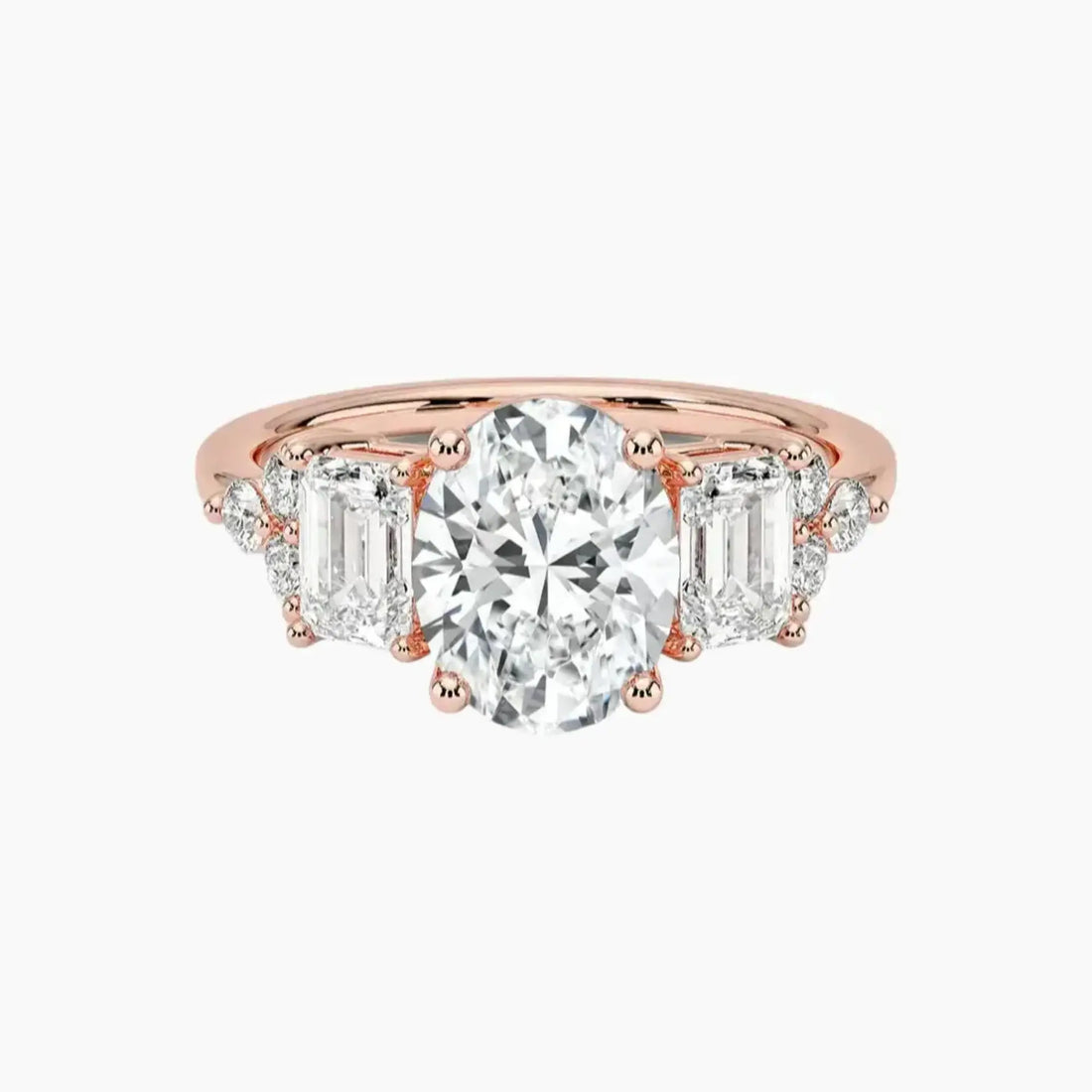 Kaiya Oval Designer 2 Carat Lab Grown Diamond Engagement Ring in 14K White Gold