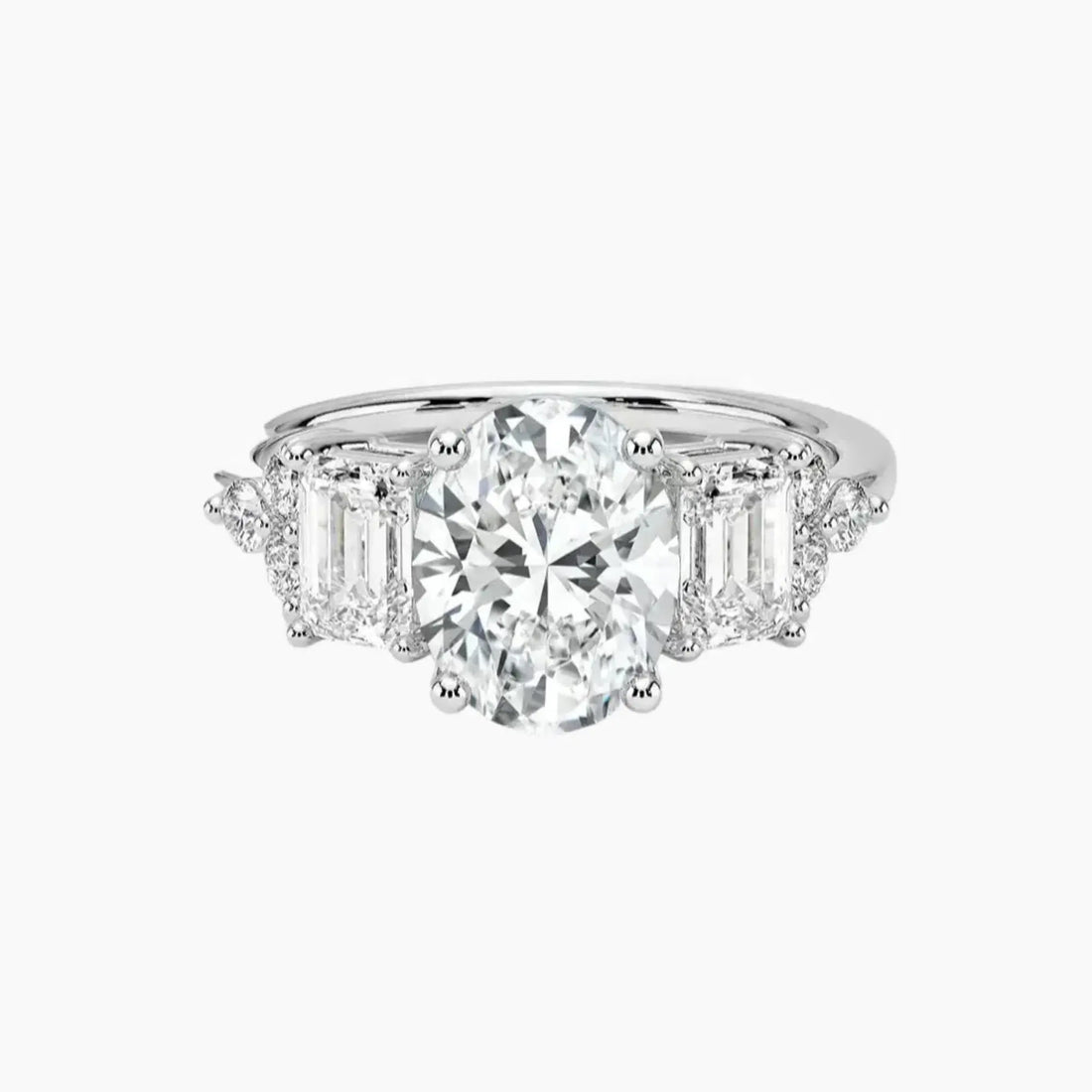 Kaiya Oval Designer 2.5 Carat Lab Grown Diamond Engagement Ring in 14K Yellow Gold