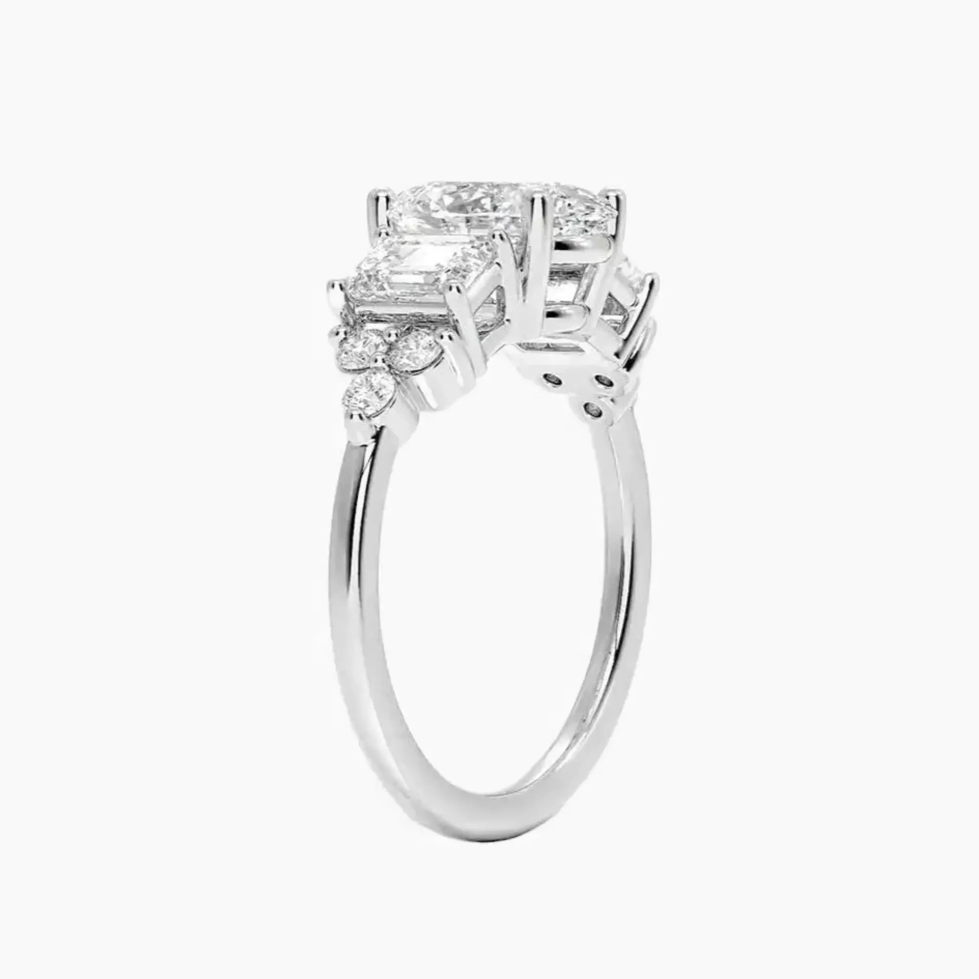 Kaiya Oval Designer 1.5 Carat Lab Grown Diamond Engagement Ring in 18K White Gold