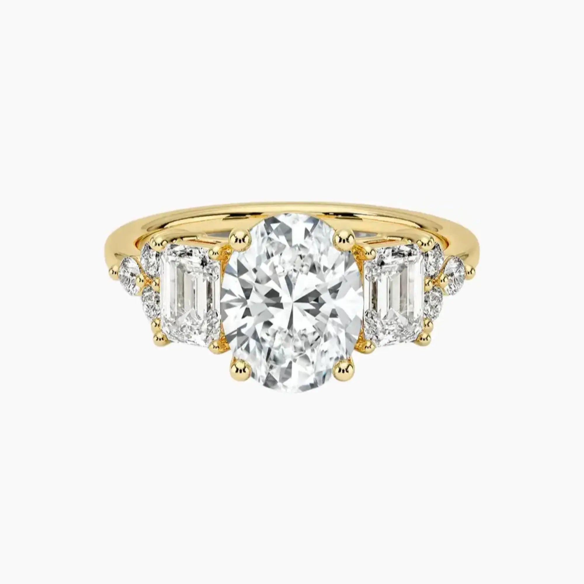 Kaiya Oval Designer Diamond Ring Setting in 14K White Gold