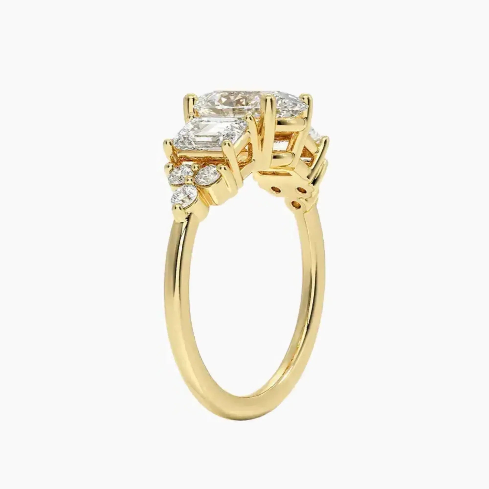 Kaiya Oval Designer Diamond Ring Setting in 14K Yellow Gold