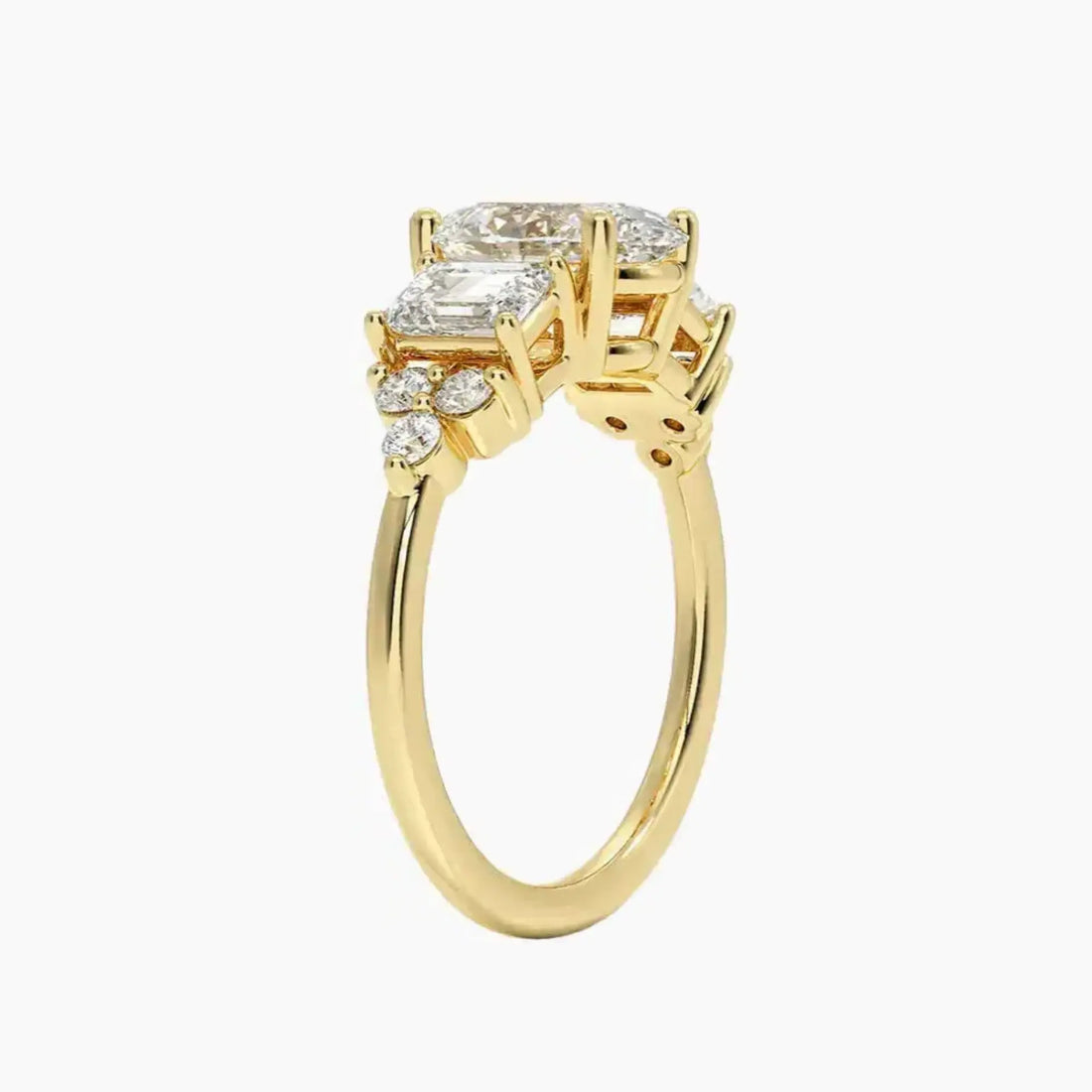 Kaiya Oval Designer Diamond Ring Setting in 14K Yellow Gold
