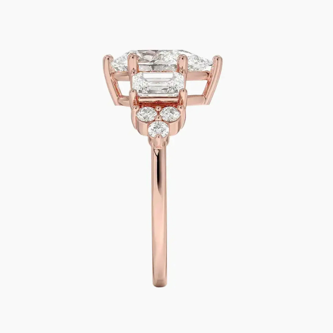 Kaiya Pear Designer 2.5 Carat Lab Grown Diamond Engagement Ring in 14K Rose Gold
