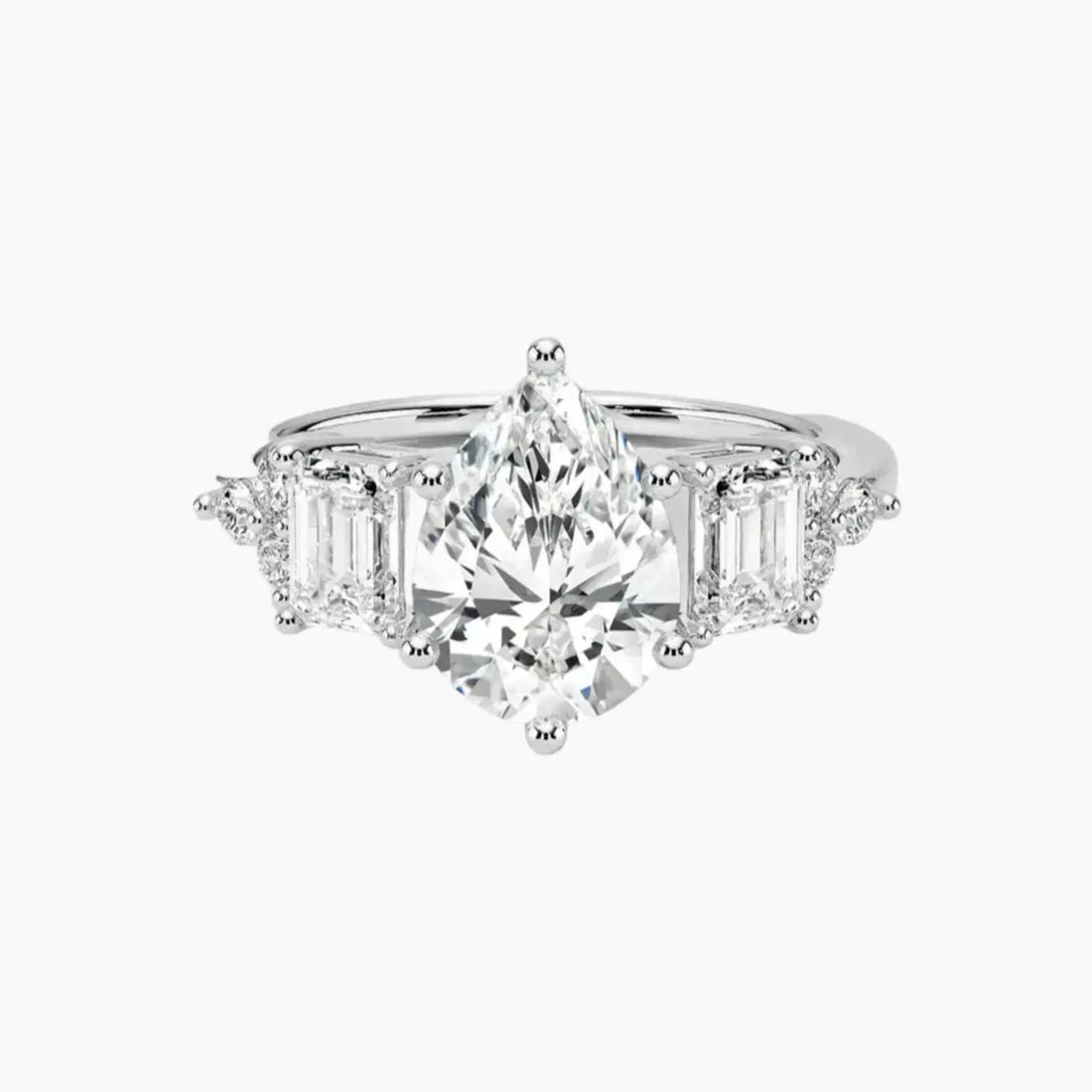 Kaiya Pear Designer 2.5 Carat Lab Grown Diamond Engagement Ring in 14K Rose Gold