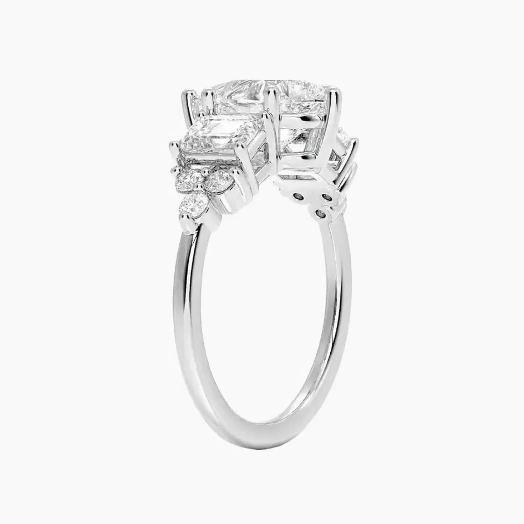Kaiya Pear Designer 1.5 Carat Lab Grown Diamond Engagement Ring in 18K White Gold