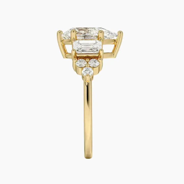 Kaiya Pear Designer 2.5 Carat Lab Grown Diamond Engagement Ring in 14K Rose Gold