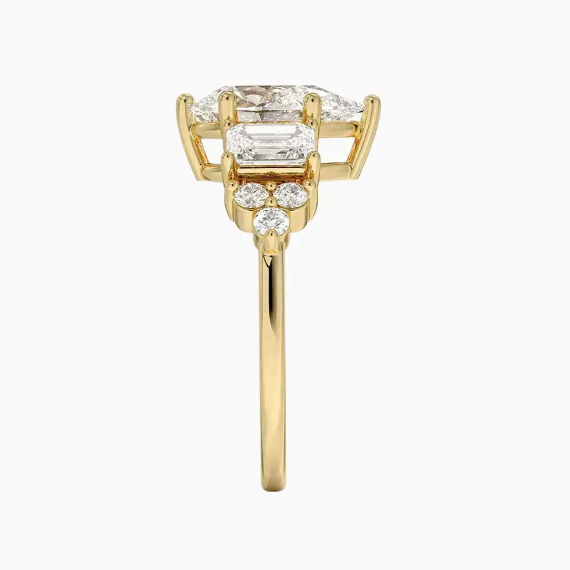 Kaiya Pear Designer 3 Carat Lab Grown Diamond Engagement Ring in 18K Rose Gold