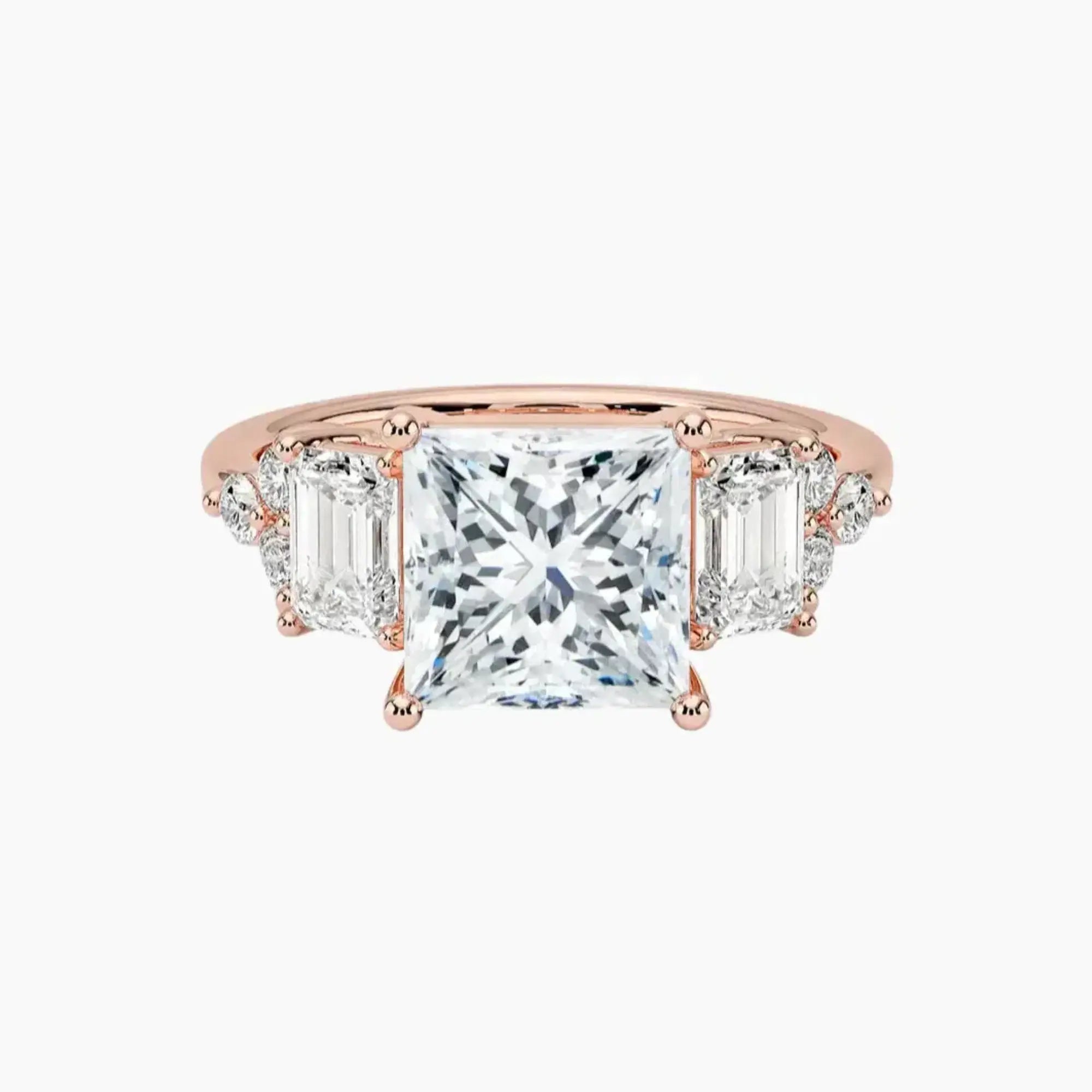 Kaiya Princess Designer 2 Carat Lab Grown Diamond Engagement Ring in 18K Yellow Gold