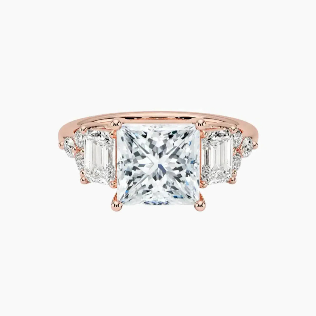 Kaiya Princess Designer 1 Carat Lab Grown Diamond Engagement Ring in 14K Rose Gold
