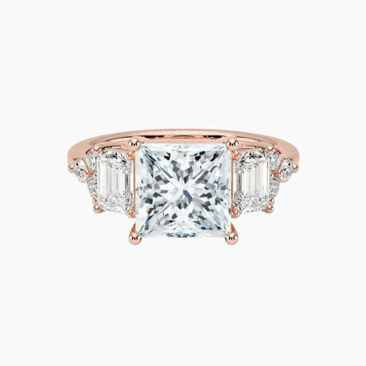 Kaiya Princess Designer 2 Carat Lab Grown Diamond Engagement Ring in 18K Rose Gold