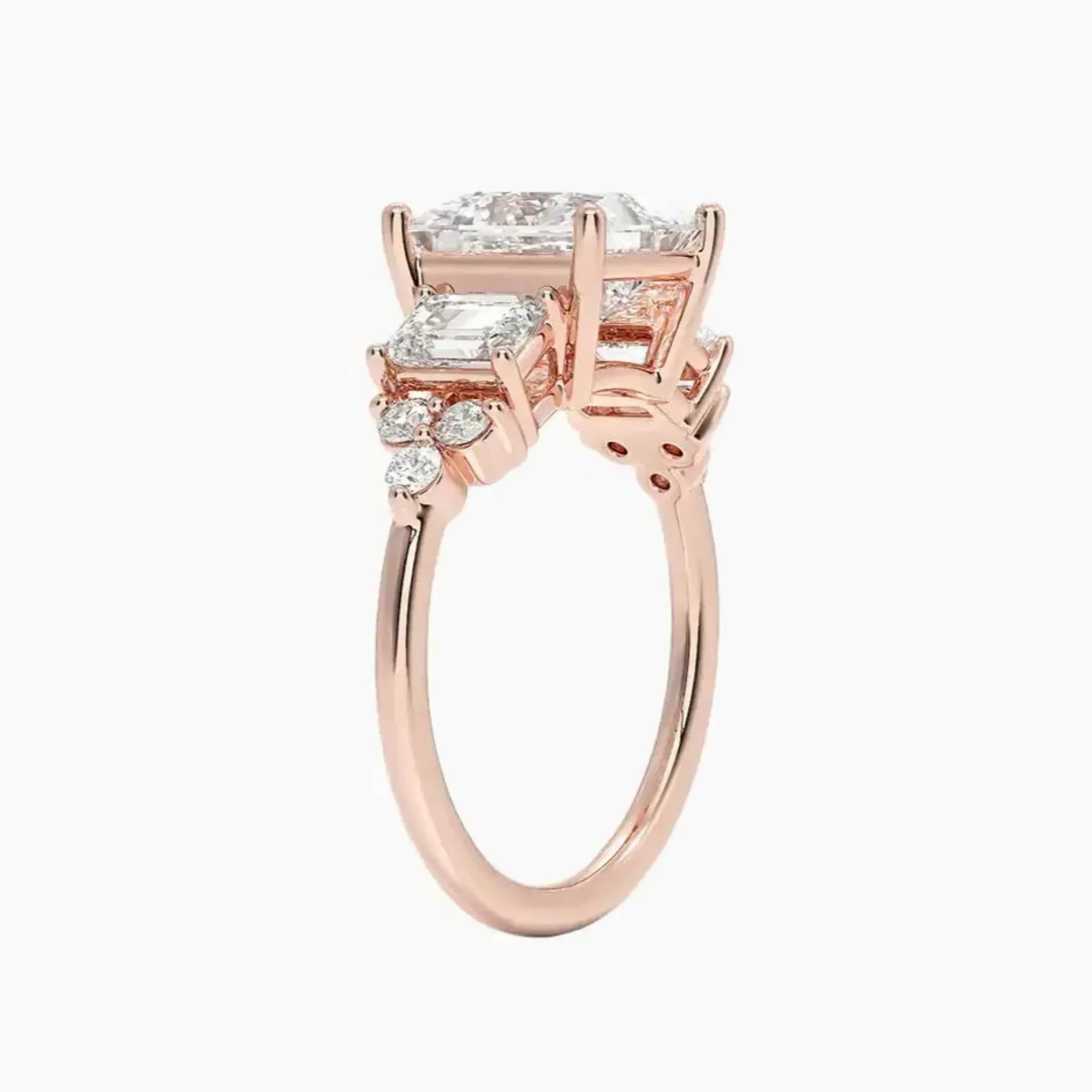 Kaiya Princess Designer Diamond Ring Setting in 18K White Gold