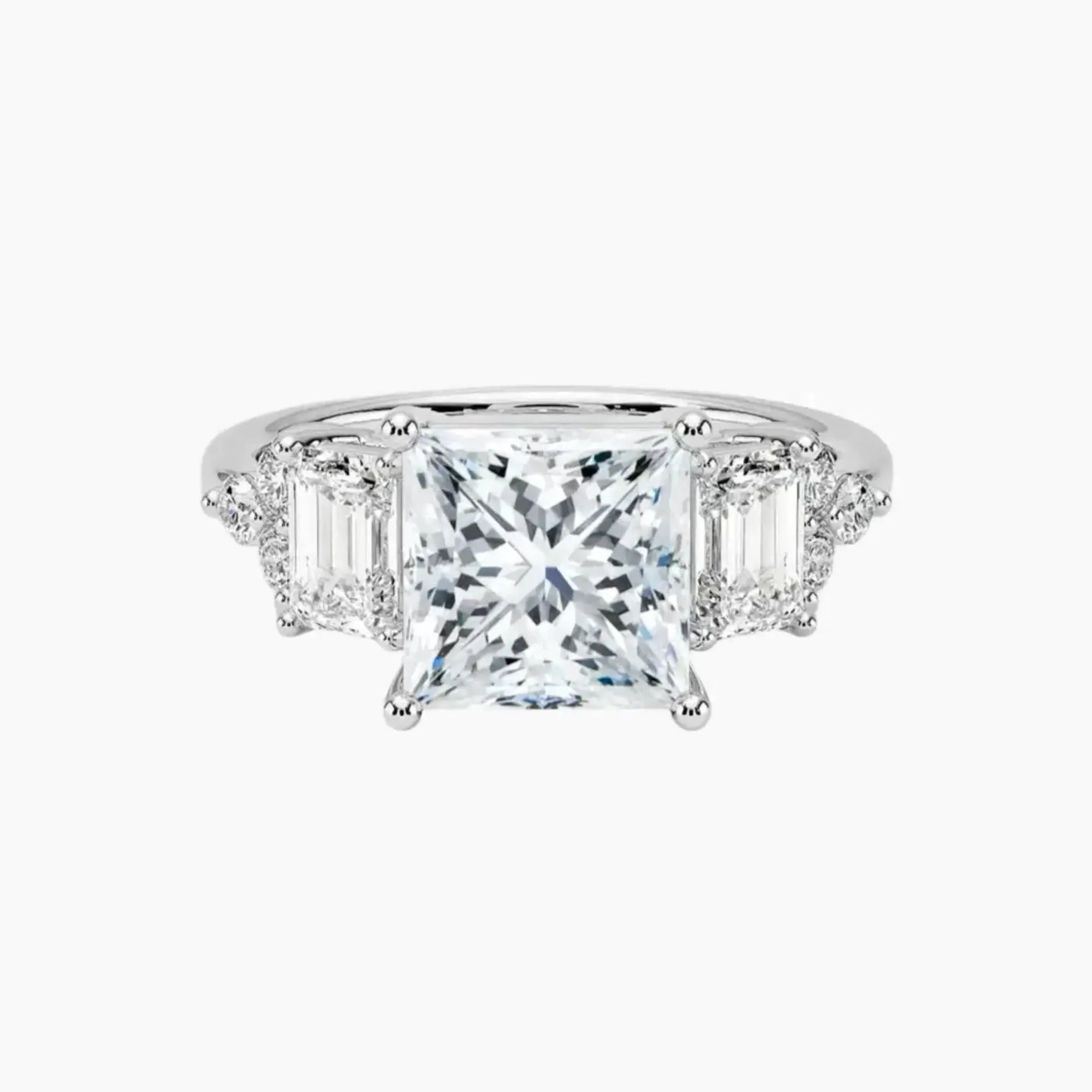 Kaiya Princess Designer 3 Carat Lab Grown Diamond Engagement Ring in 14K Yellow Gold
