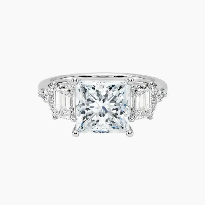 Kaiya Princess Designer 3 Carat Lab Grown Diamond Engagement Ring in 14K White Gold