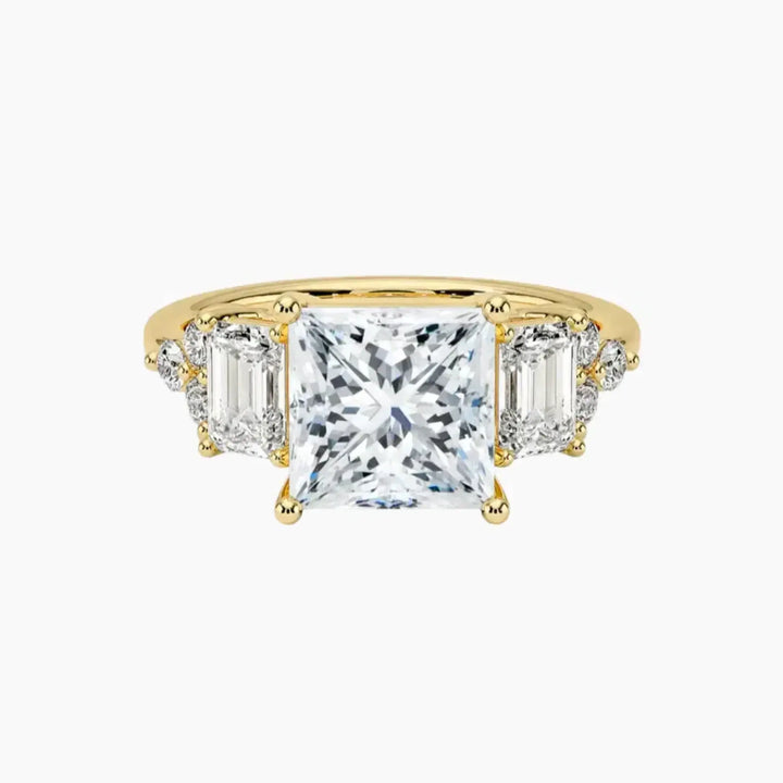 Kaiya Princess Designer 2 Carat Lab Grown Diamond Engagement Ring in 14K Yellow Gold