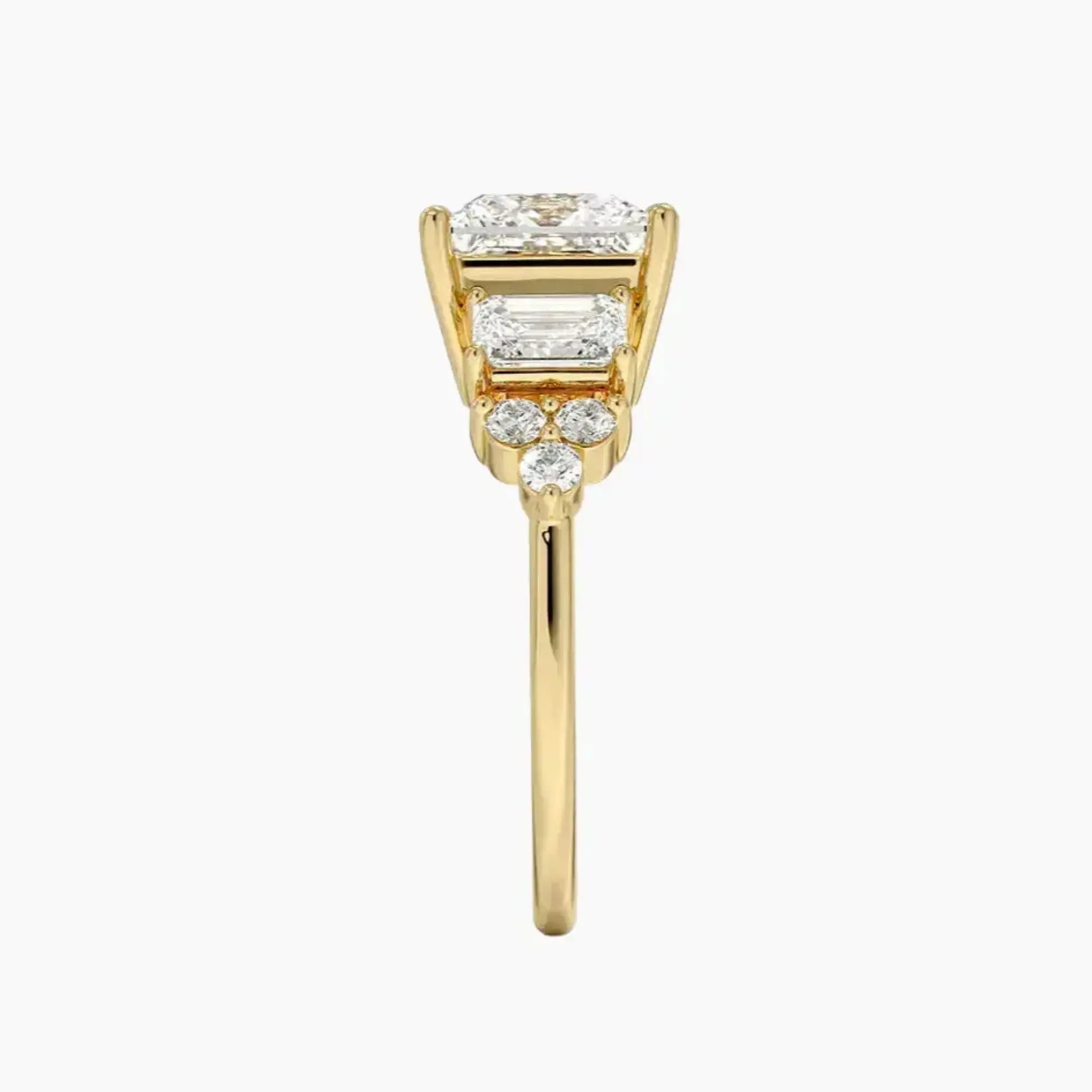 Kaiya Princess Designer Diamond Ring Setting in 18K Yellow Gold