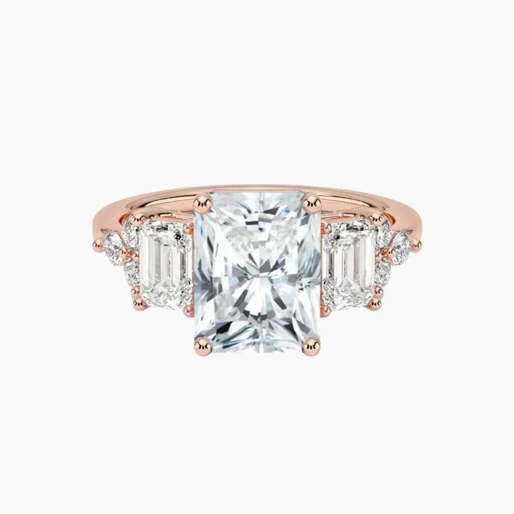 Kaiya Radiant Designer 2 Carat Lab Grown Diamond Engagement Ring in 14K Rose Gold