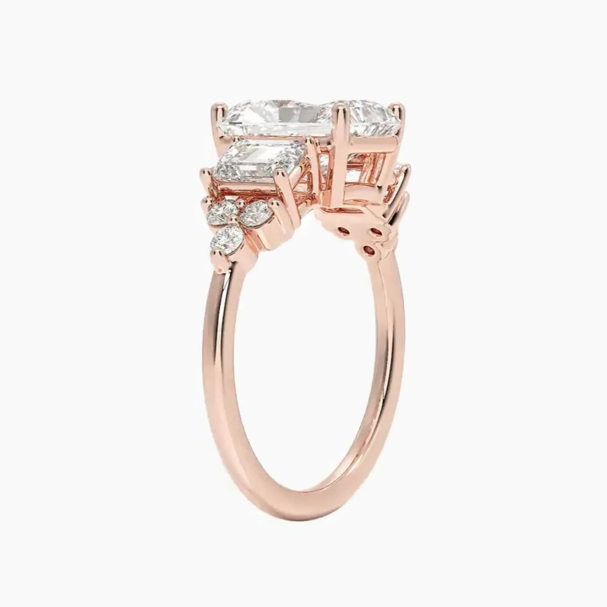Kaiya Radiant Designer 1 Carat Lab Grown Diamond Engagement Ring in 14K Yellow Gold