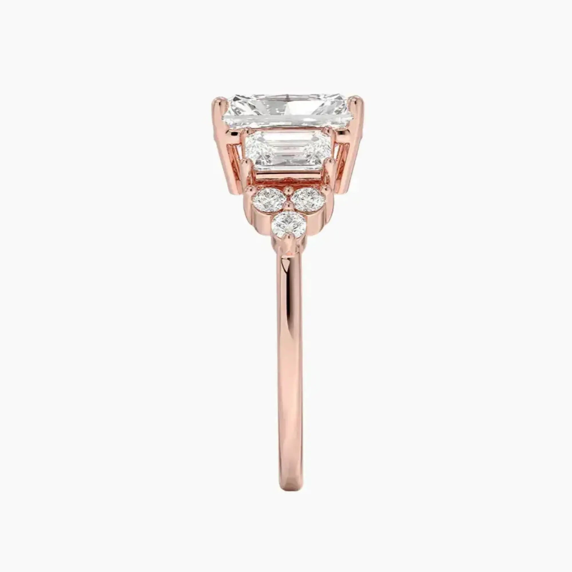 Kaiya Radiant Designer 2 Carat Lab Grown Diamond Engagement Ring in 18K White Gold